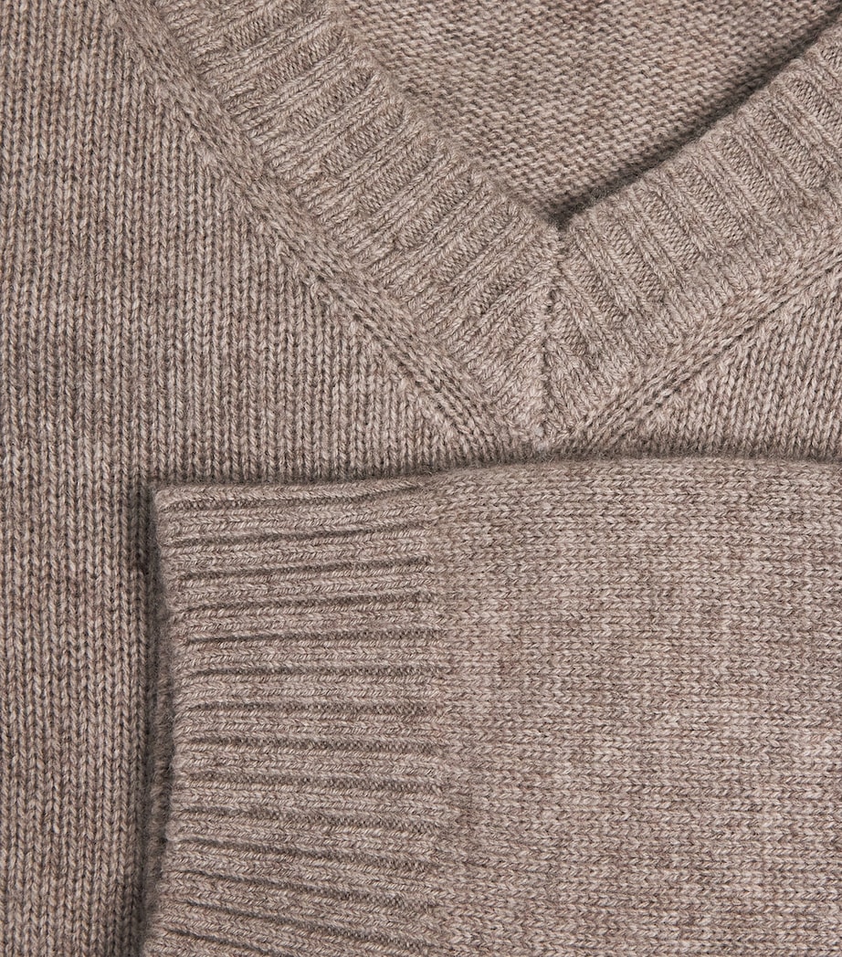 Skims Womens Wool-Cashmere Blend V-Neck Sweater Linen Image 5