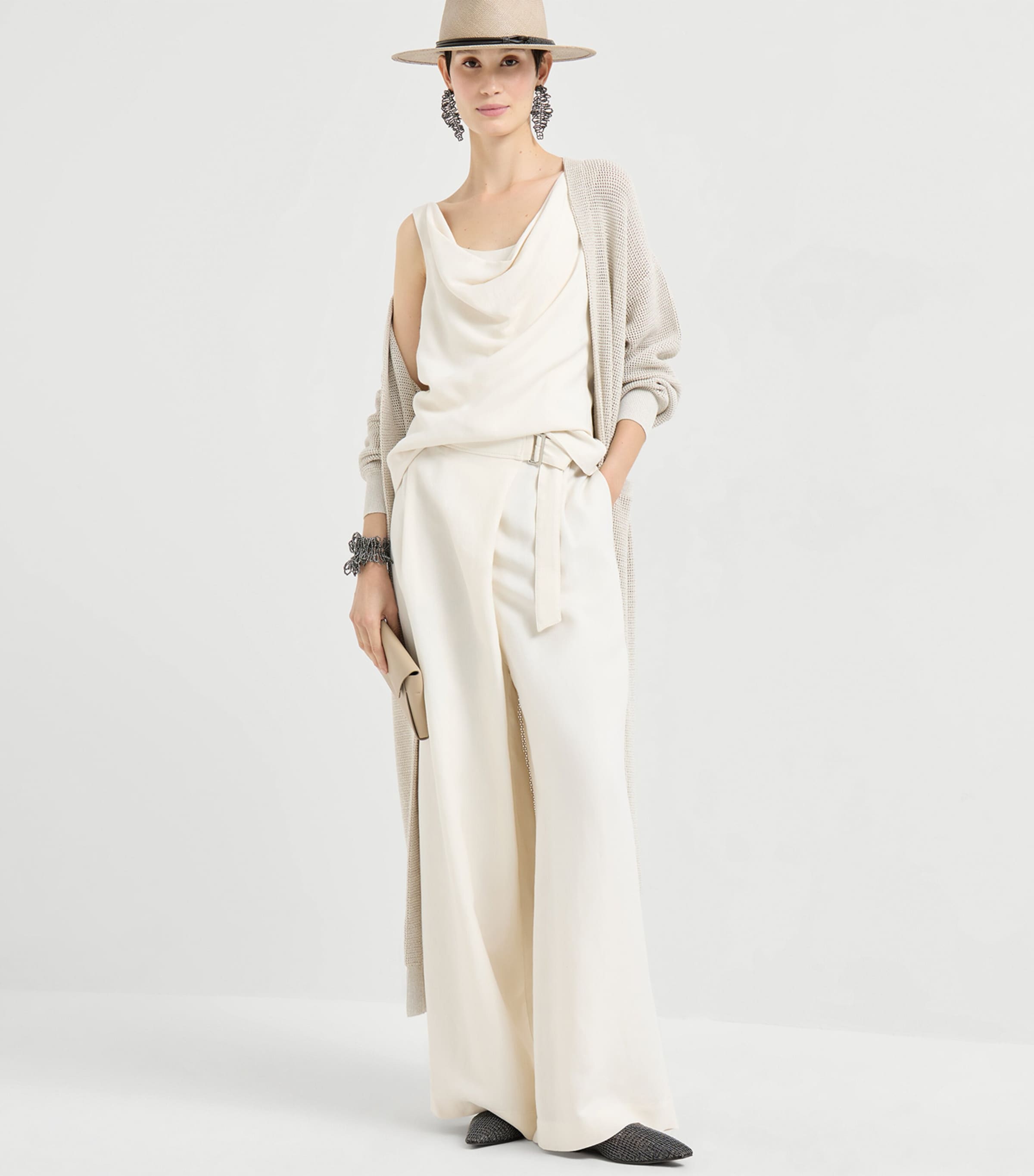 Cotton-Blend Knitted Long Cardigan CY948 Image 4