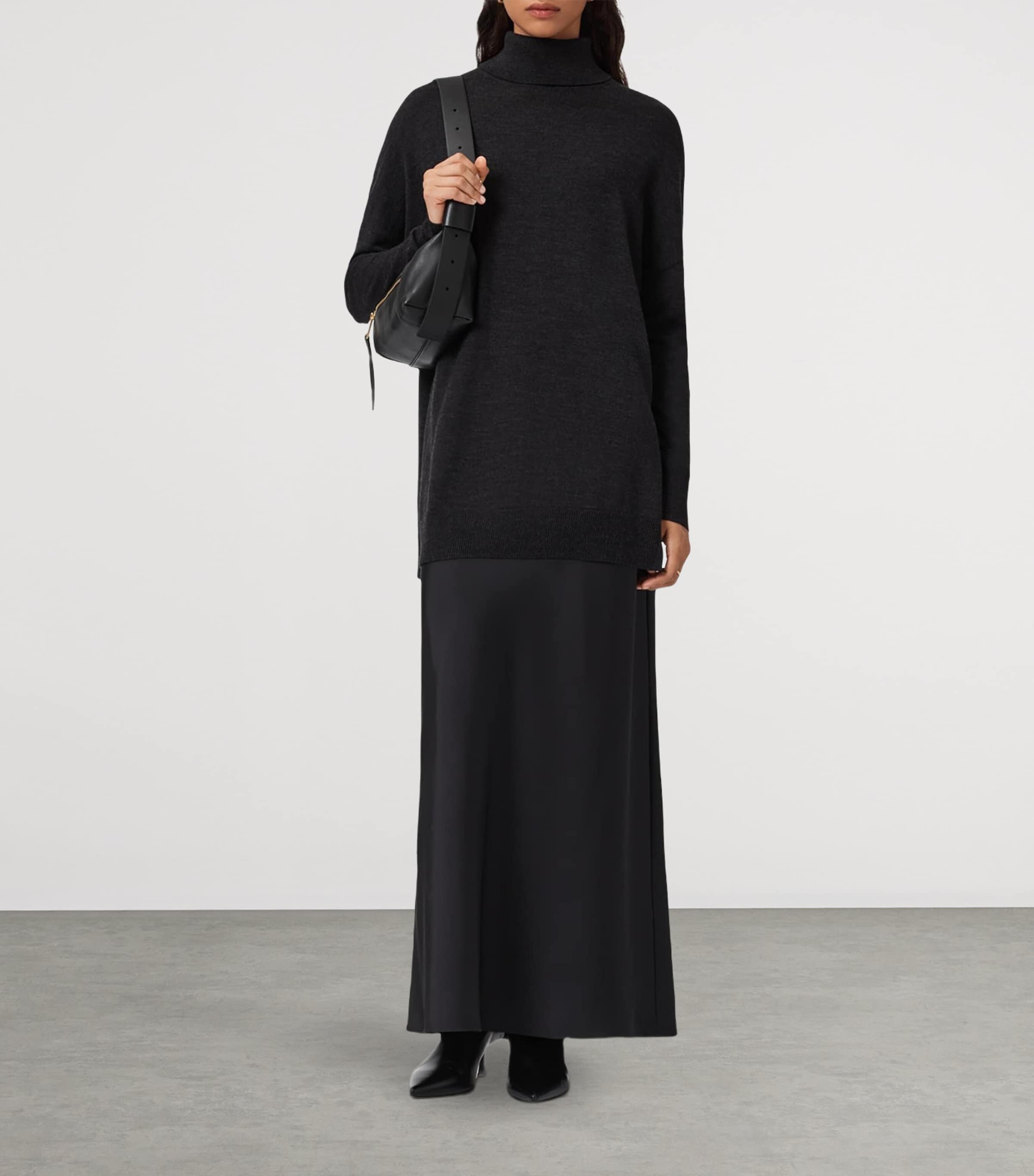 Merino Wool Juno Sweater and Maxi Dress SHADOW BLACK Image 5