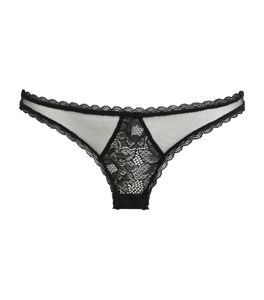 Kiki de Montparnasse Womens Lace Dahlia Briefs Black Image 1