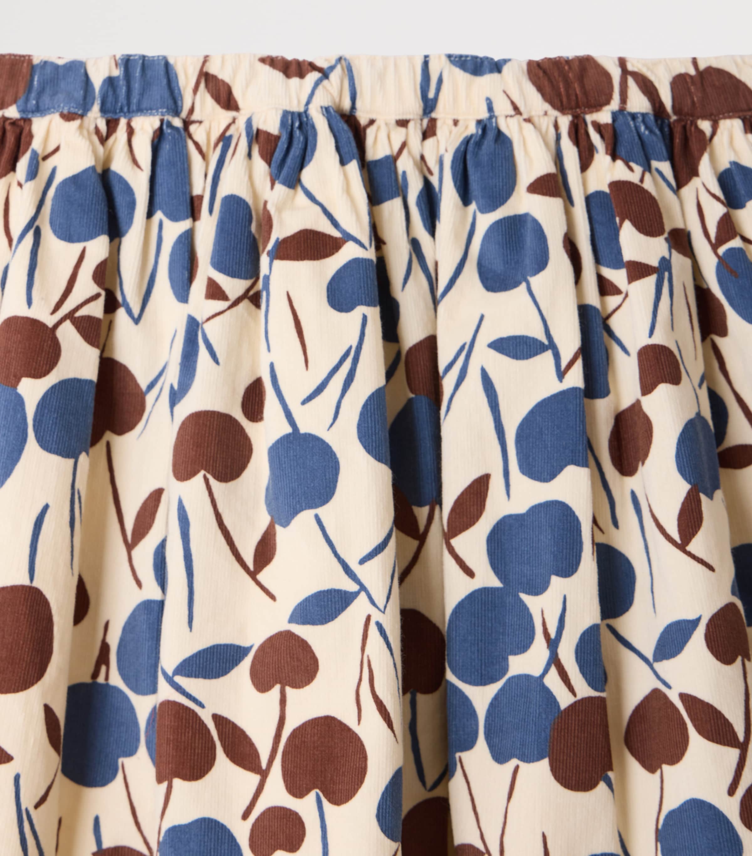Bonpoint Cotton Cherry Print Skirt (4-8 Years) Imp Noisette Image 3