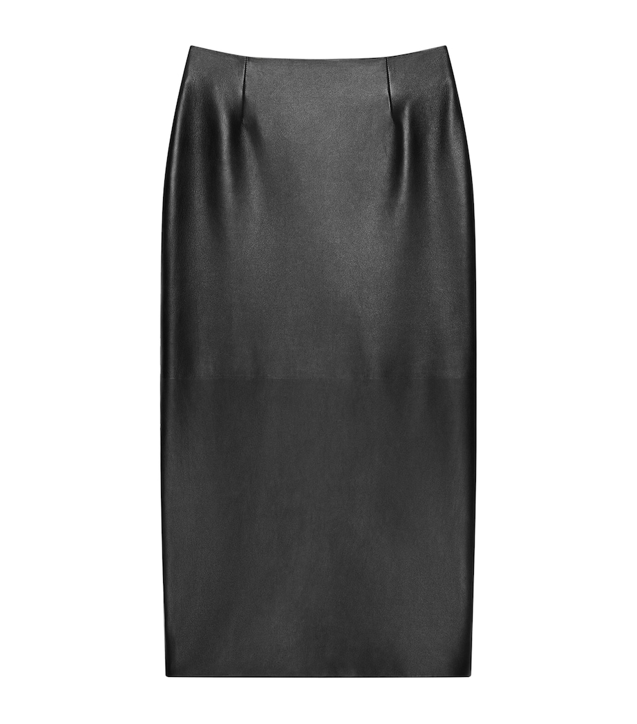 Lambskin Pencil Skirt BLACK Image 1
