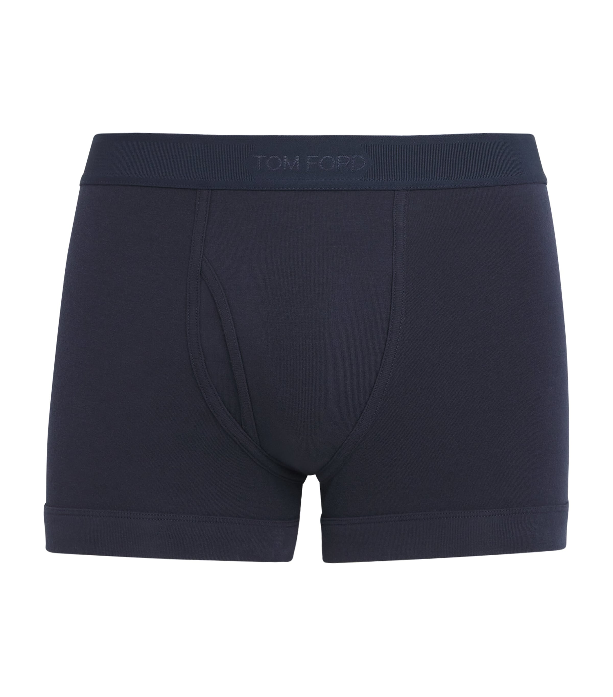 TOM FORD Mens Stretch-Cotton Logo Boxers Midnight Blue Image 1