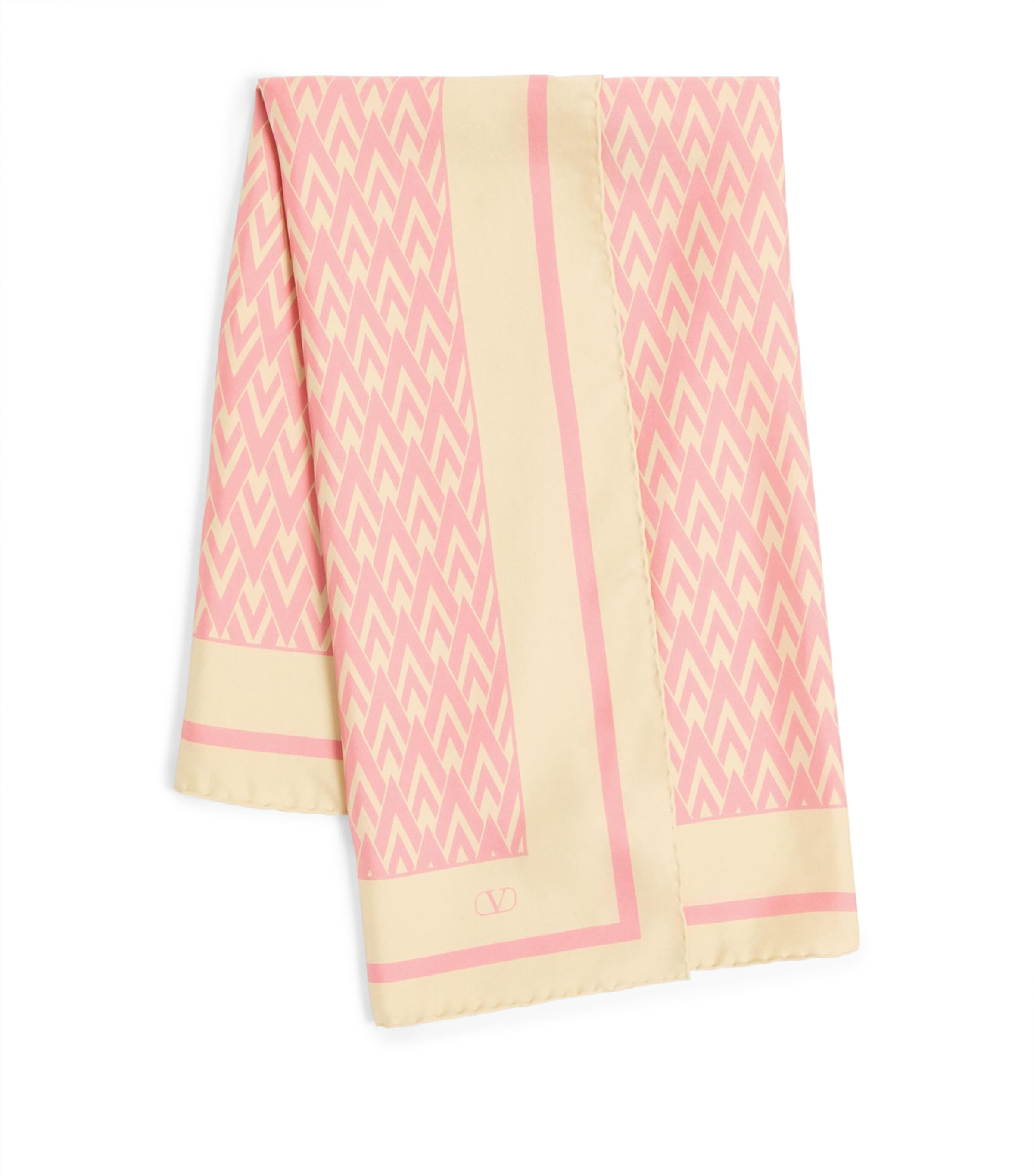 Shop Valentino Silk Toute La V Monogram Scarf