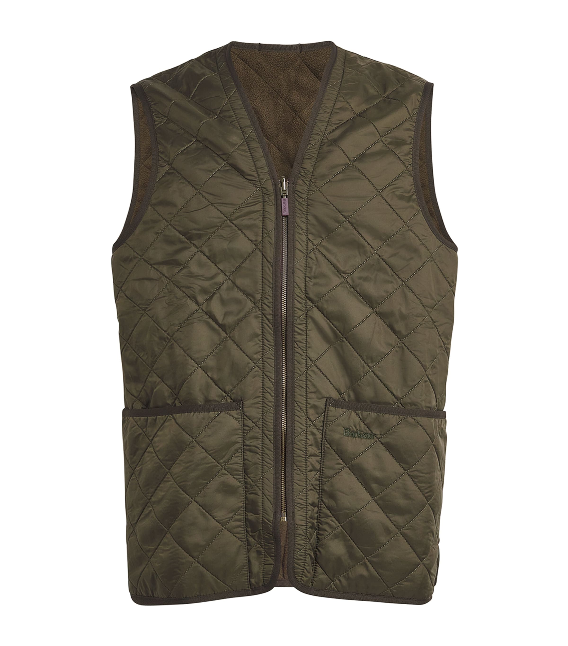 Shop Barbour Quilted Zip-in Liner Gilet In Green