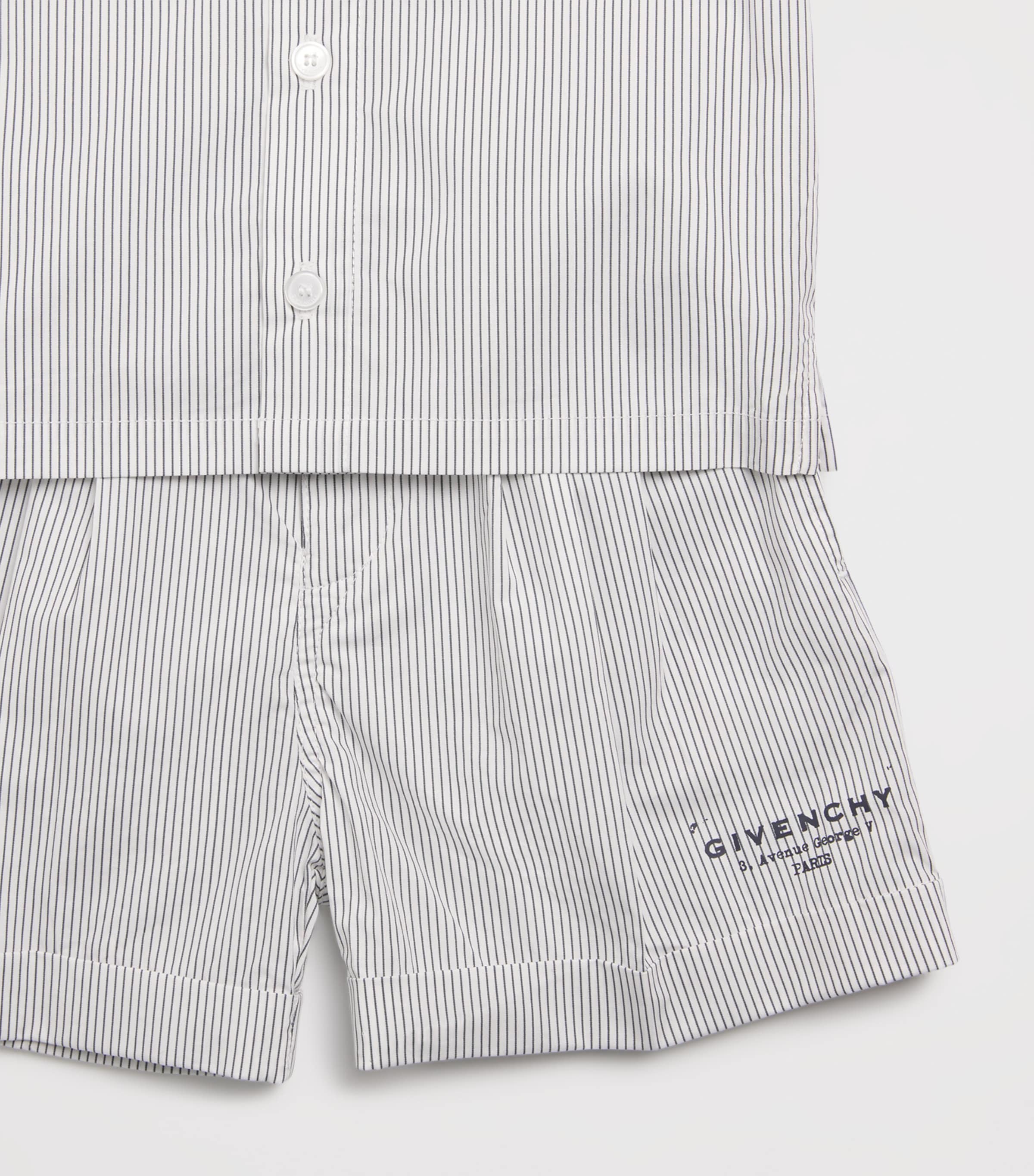 Cotton Stripe Shirt and Shorts Set (6-24 Months) H31189/N78OF WHT NVY Image 4