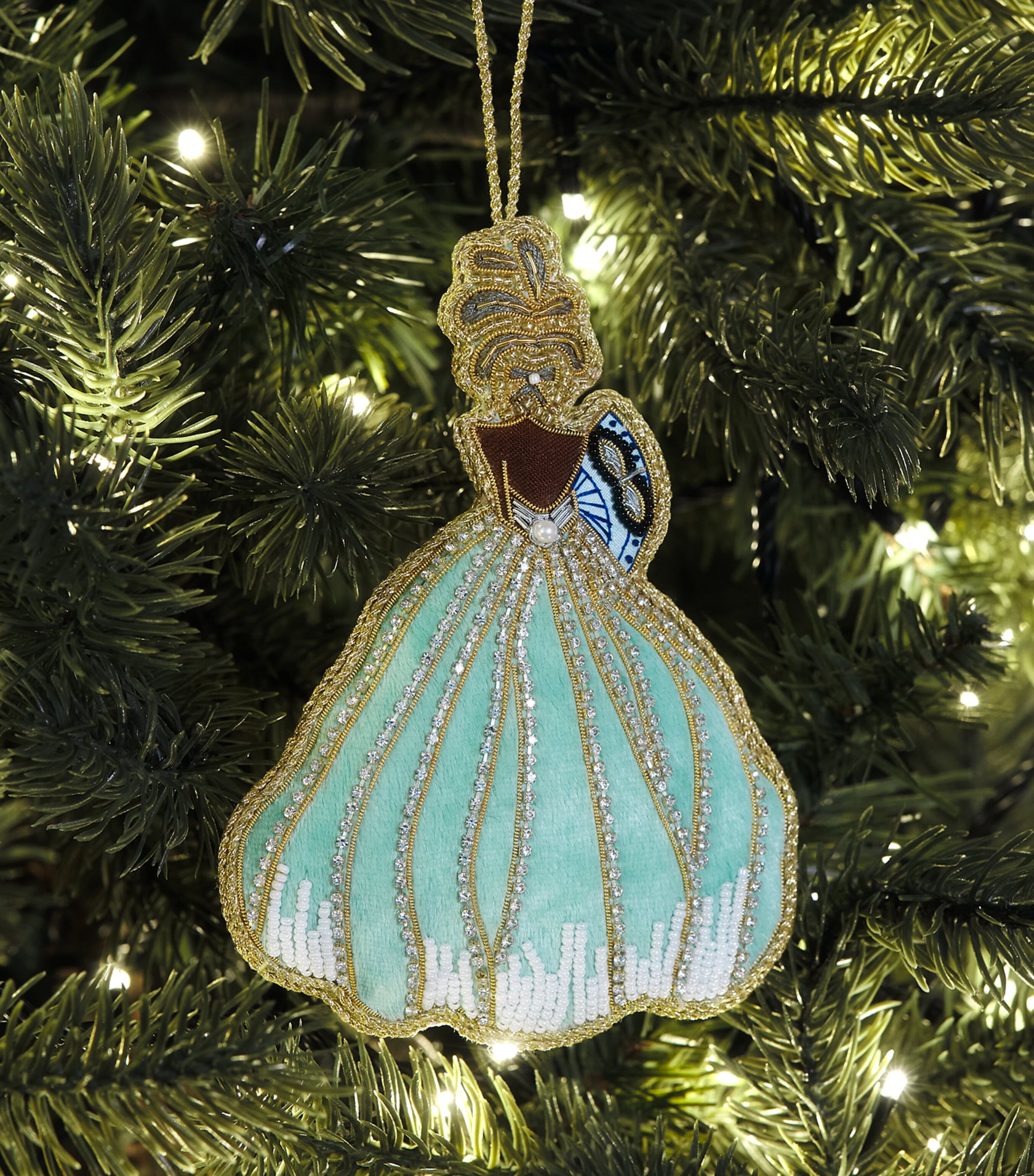 Tinker Tailor Rococo Lady Tree Decoration Eau De Nil & Gold Image 3