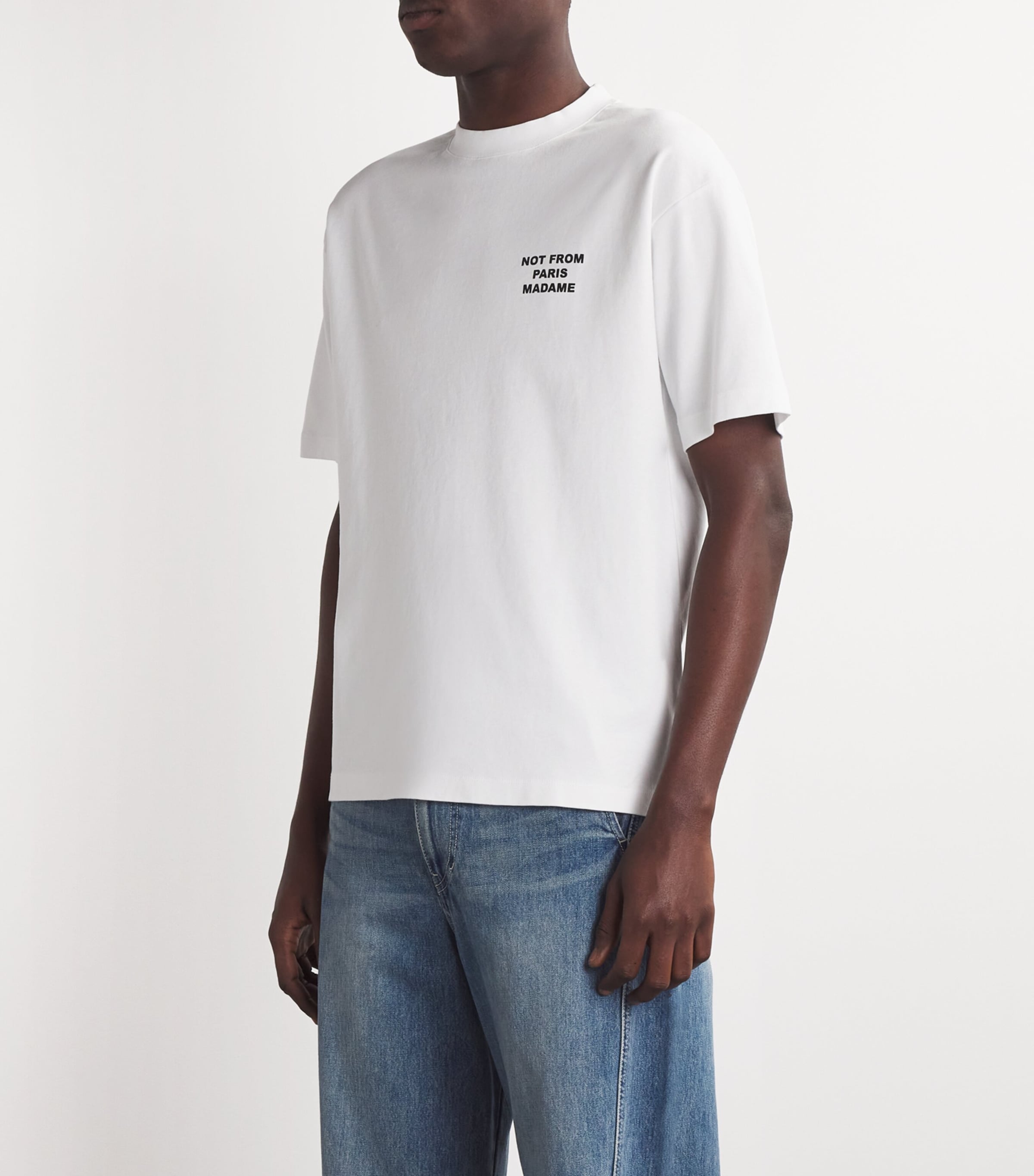 Drôle de Monsieur Mens Cotton Slogan T-Shirt Optic White Image 3