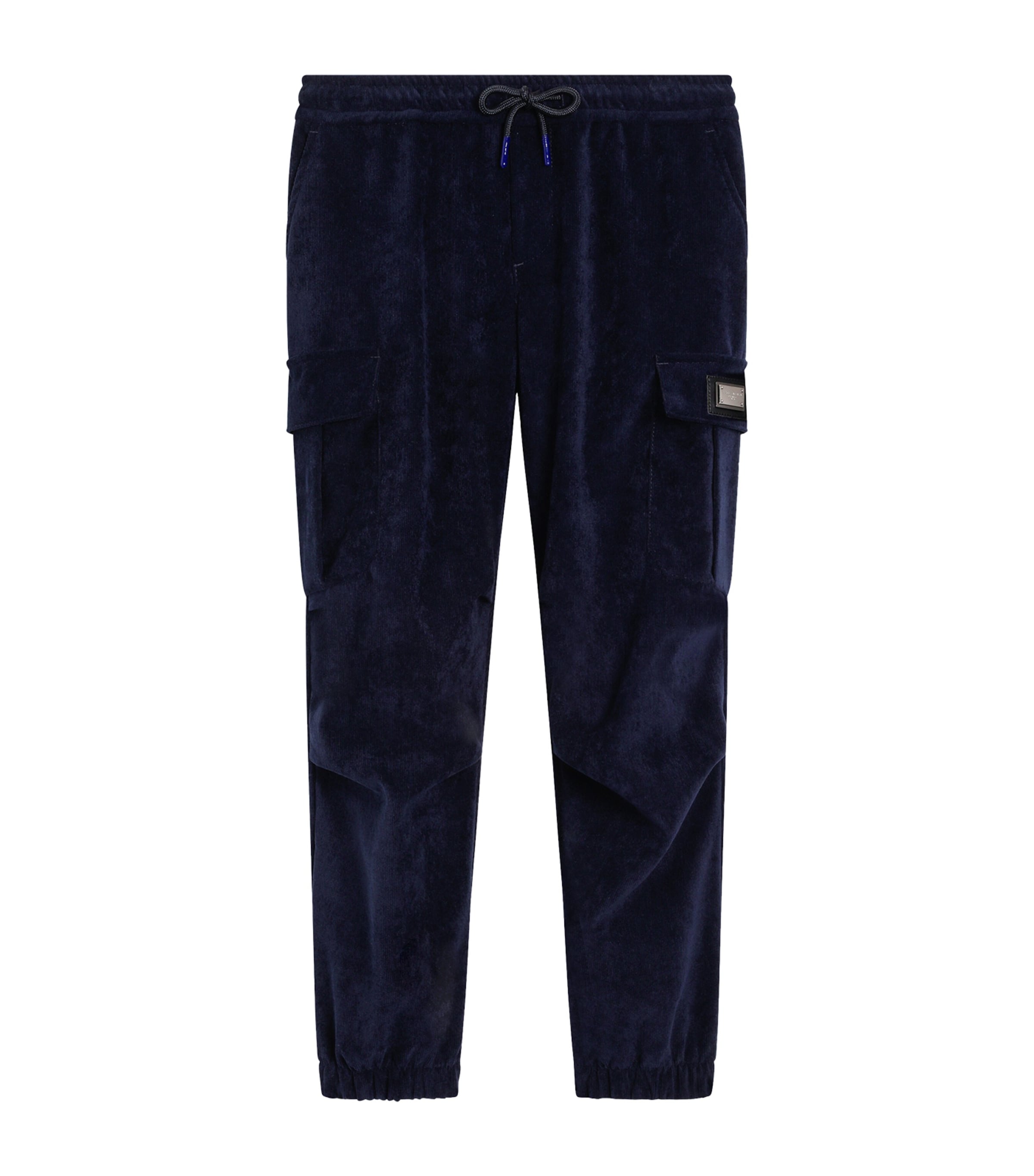 Dolce&Gabbana Kids Corduroy Cargo Trousers (8-12 Years) Navy Blue Image 1