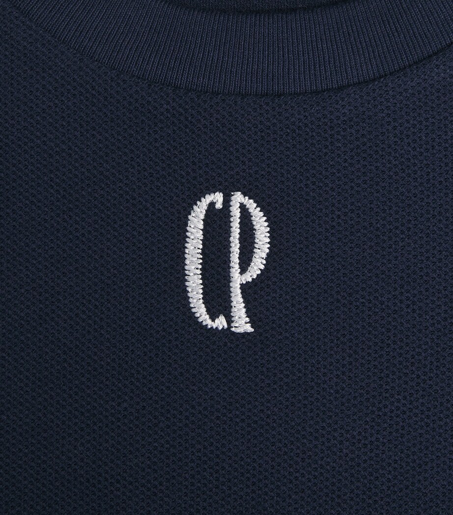 Claudie Pierlot Womens Cotton Logo-Embroidered T-Shirt Navy Image 6