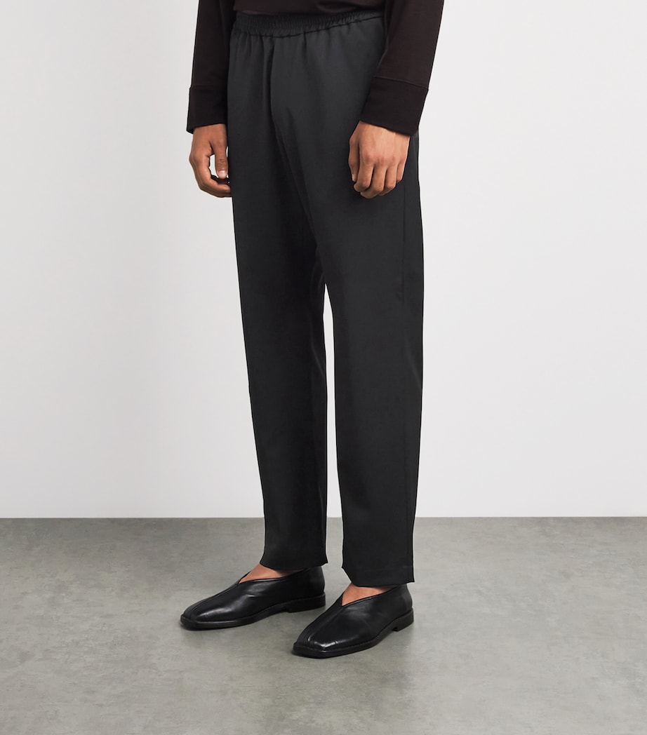 Barena Mens Virgin Wool Drawstring Trousers Nero Image 4