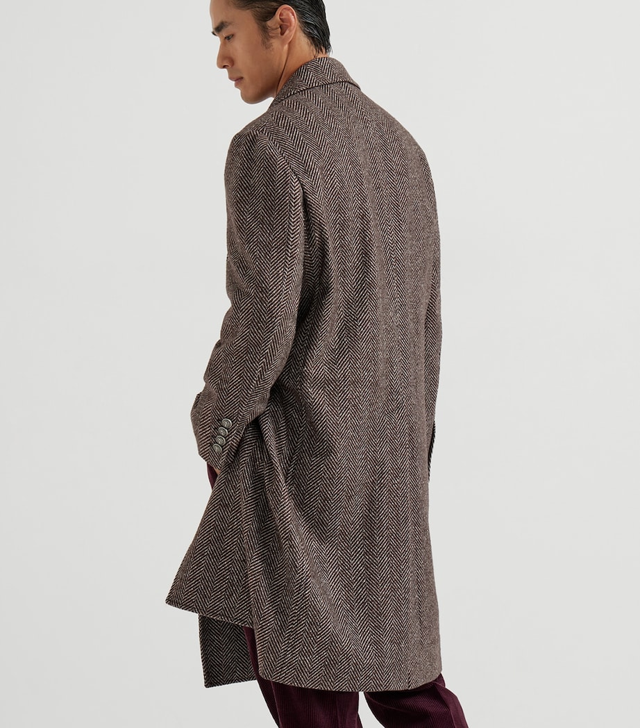 Cashmere-Silk Chevron Overcoat C110 Image 3