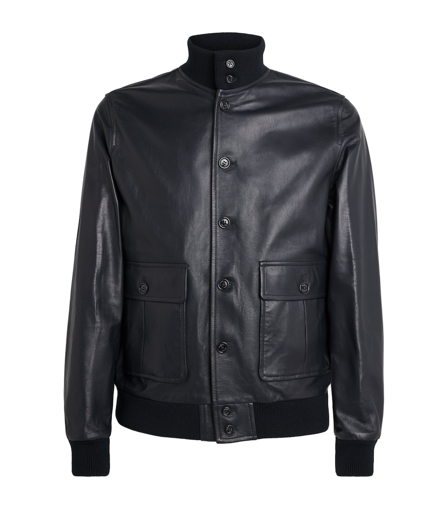 Valstar Mens Leather Padded Valstarino Jacket Navy Image 1