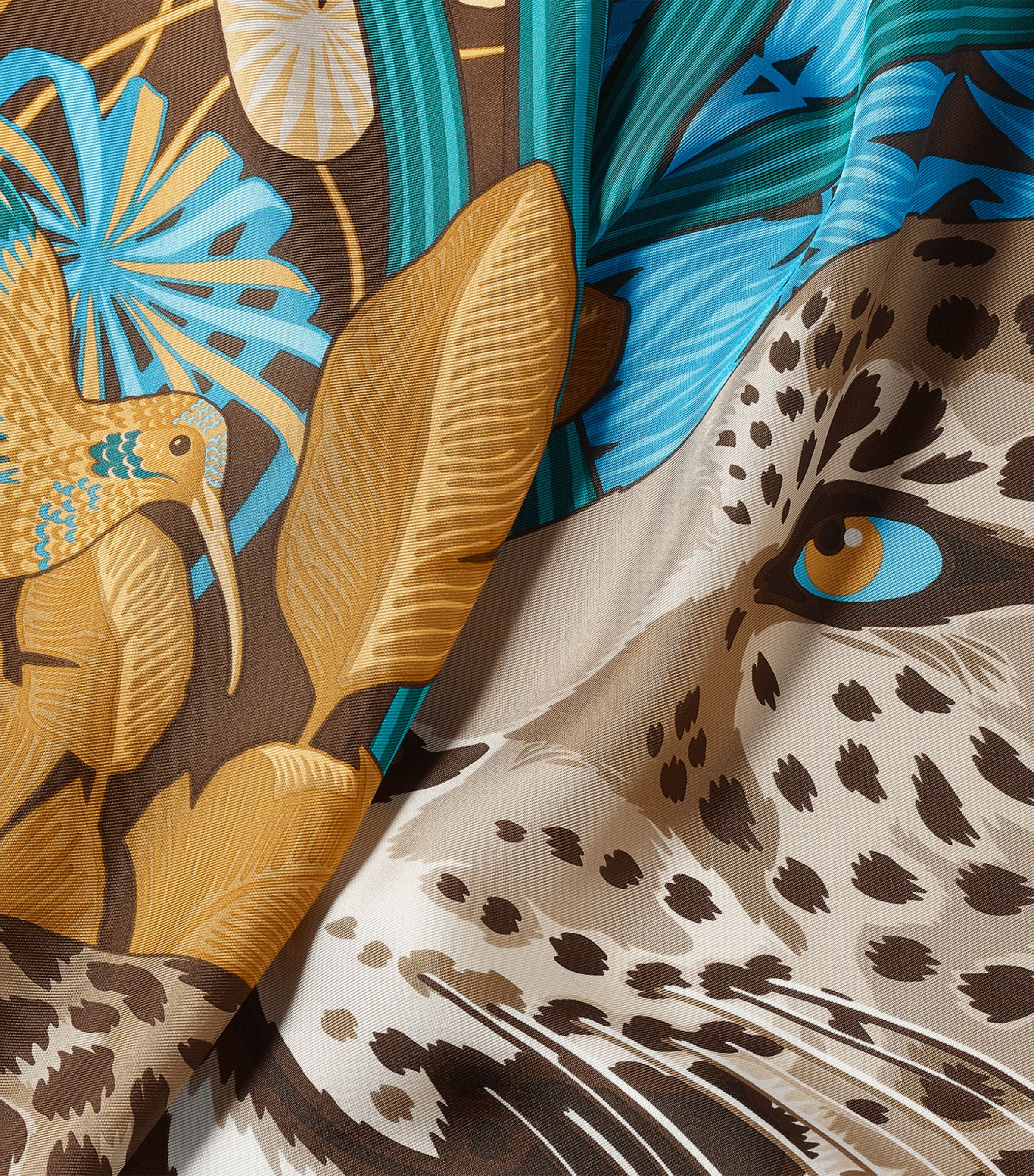 Silk Panthère Jungle Scarf BEIGE Image 4