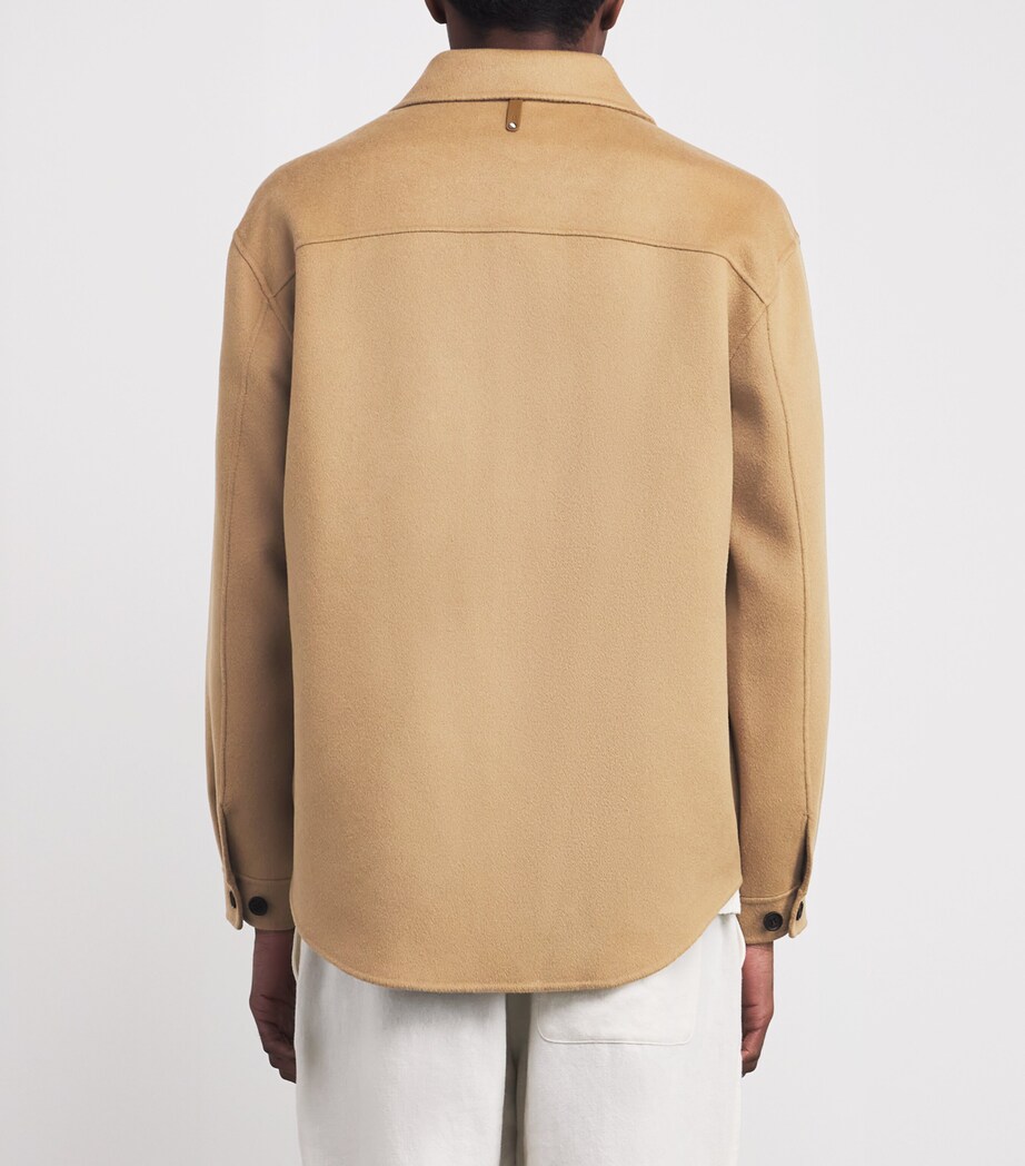 Mackage Mens Wool Leather-Pocket Emmanuel Overshirt Light Camel Image 4