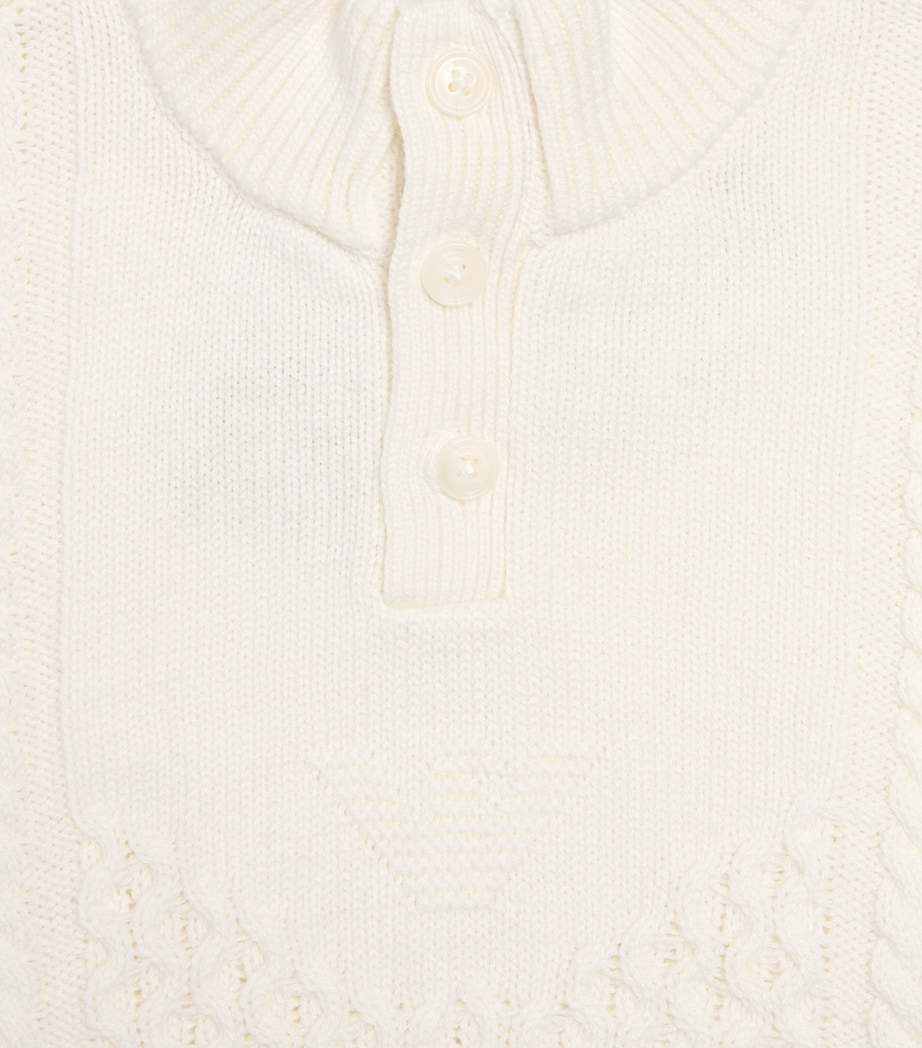 Emporio Armani Kids Cotton-Blend Sweater (4-16 Years) White Sand Image 3