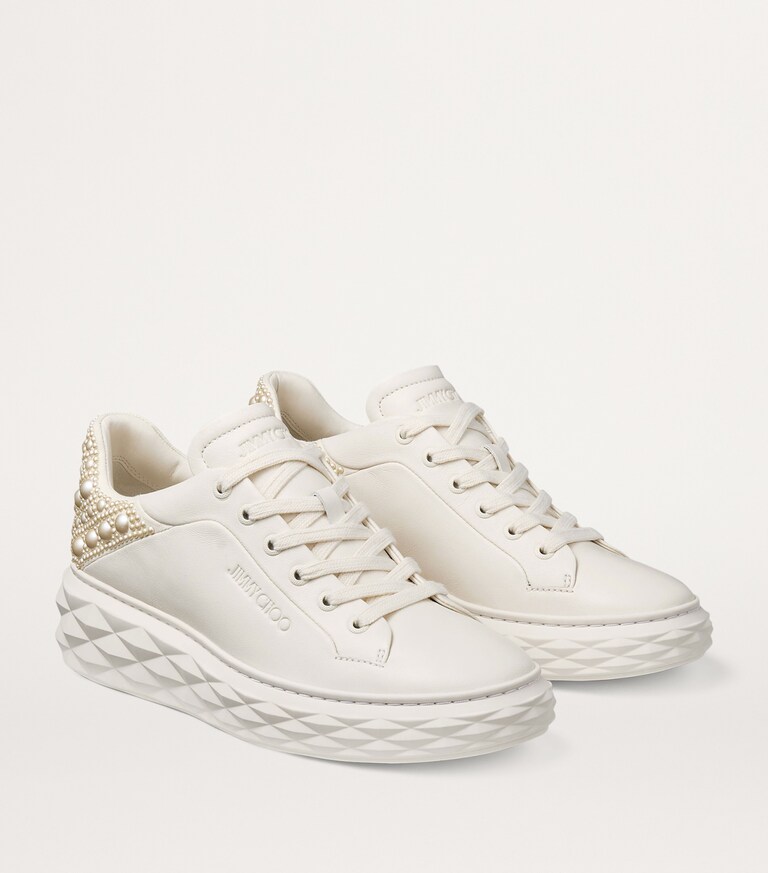 Maxi Low Jimmy Choo White Diamond Maxi Low-Top Sneakers | Harrods UK