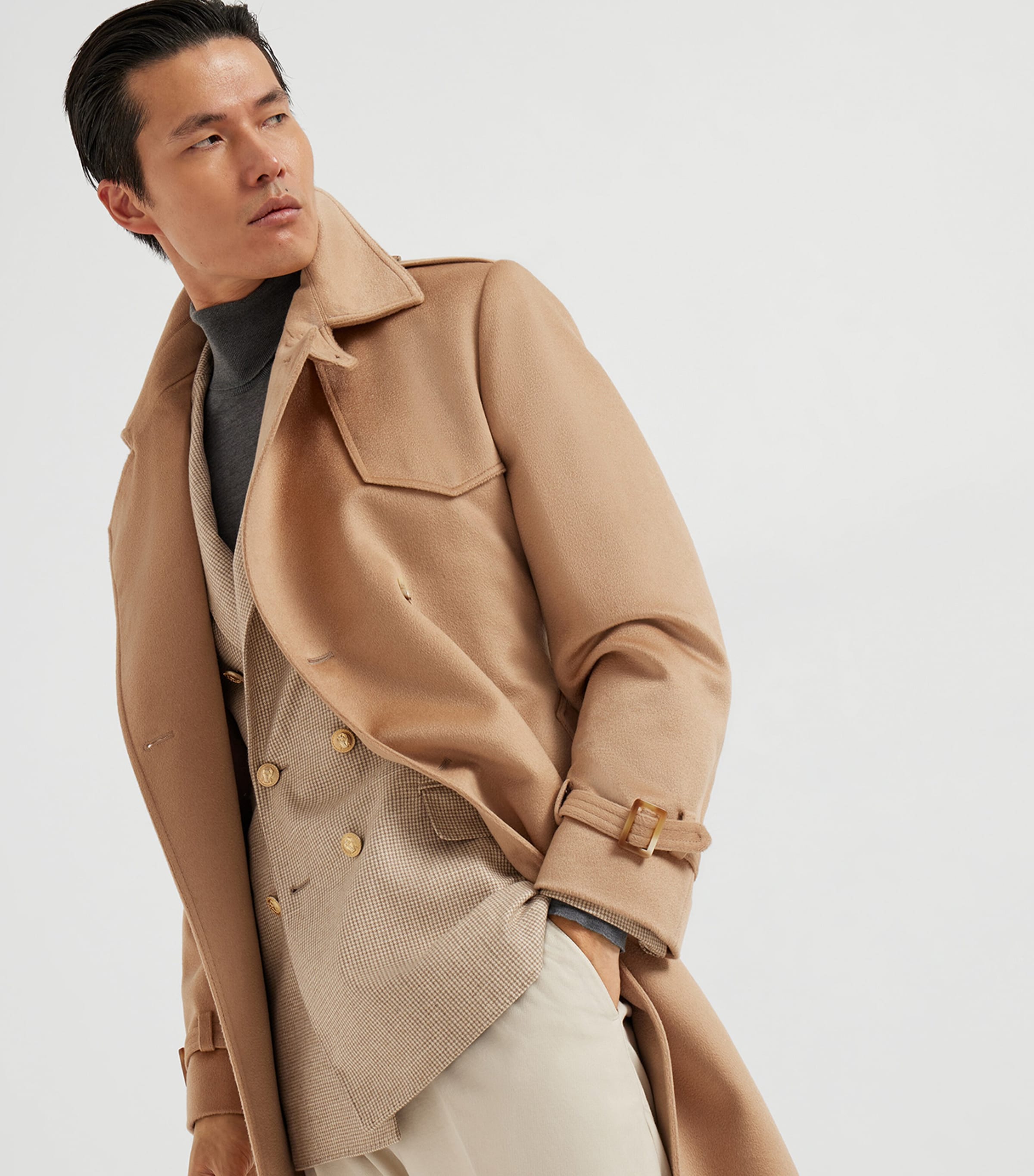 Cashmere Belted Trench Coat C001 Image 3