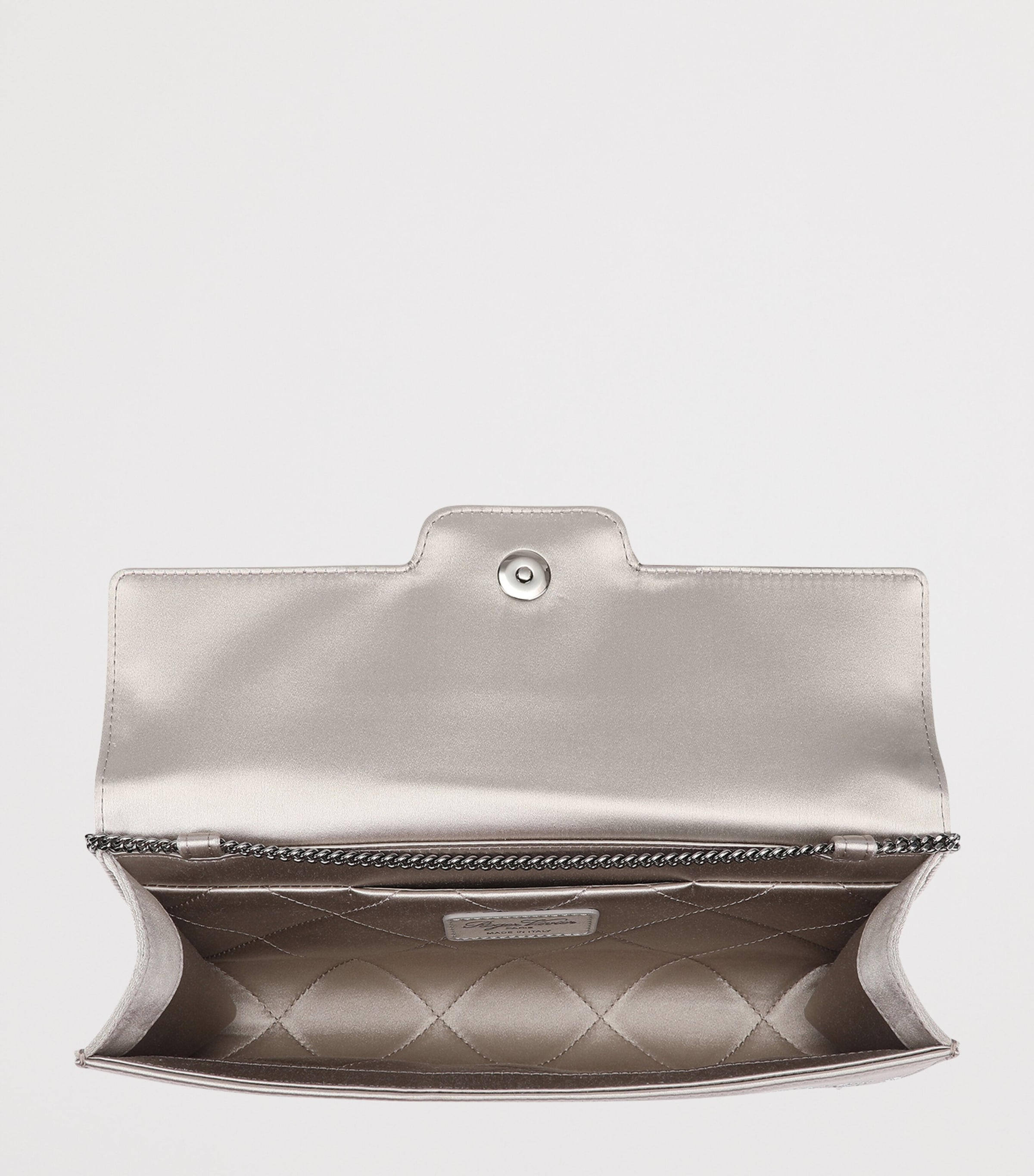 Roger Vivier Embellished Efflorescence Envelope Clutch Bag Grey Image 3