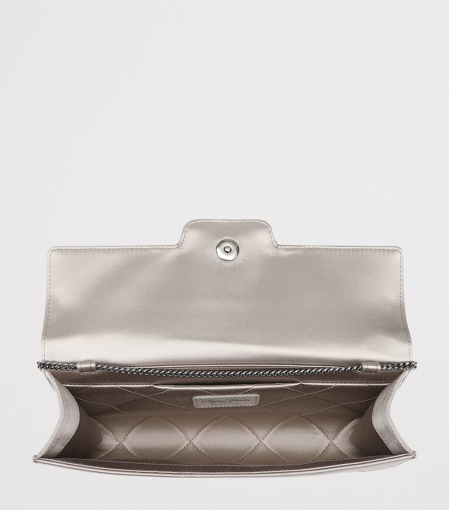 Roger Vivier Embellished Efflorescence Envelope Clutch Bag Grey Image 3