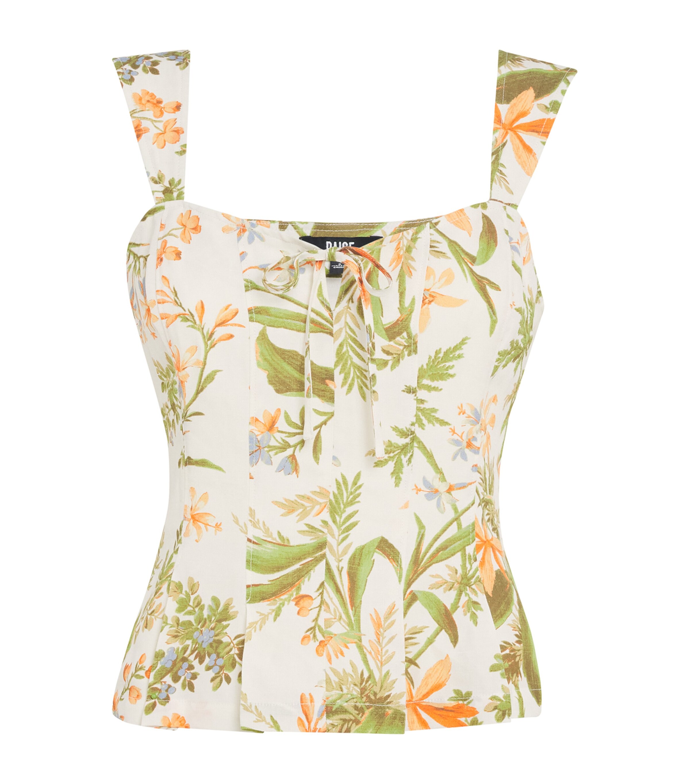 Paige Womens Oyster White Multi Coralee Floral Silk-and-linen Top In White