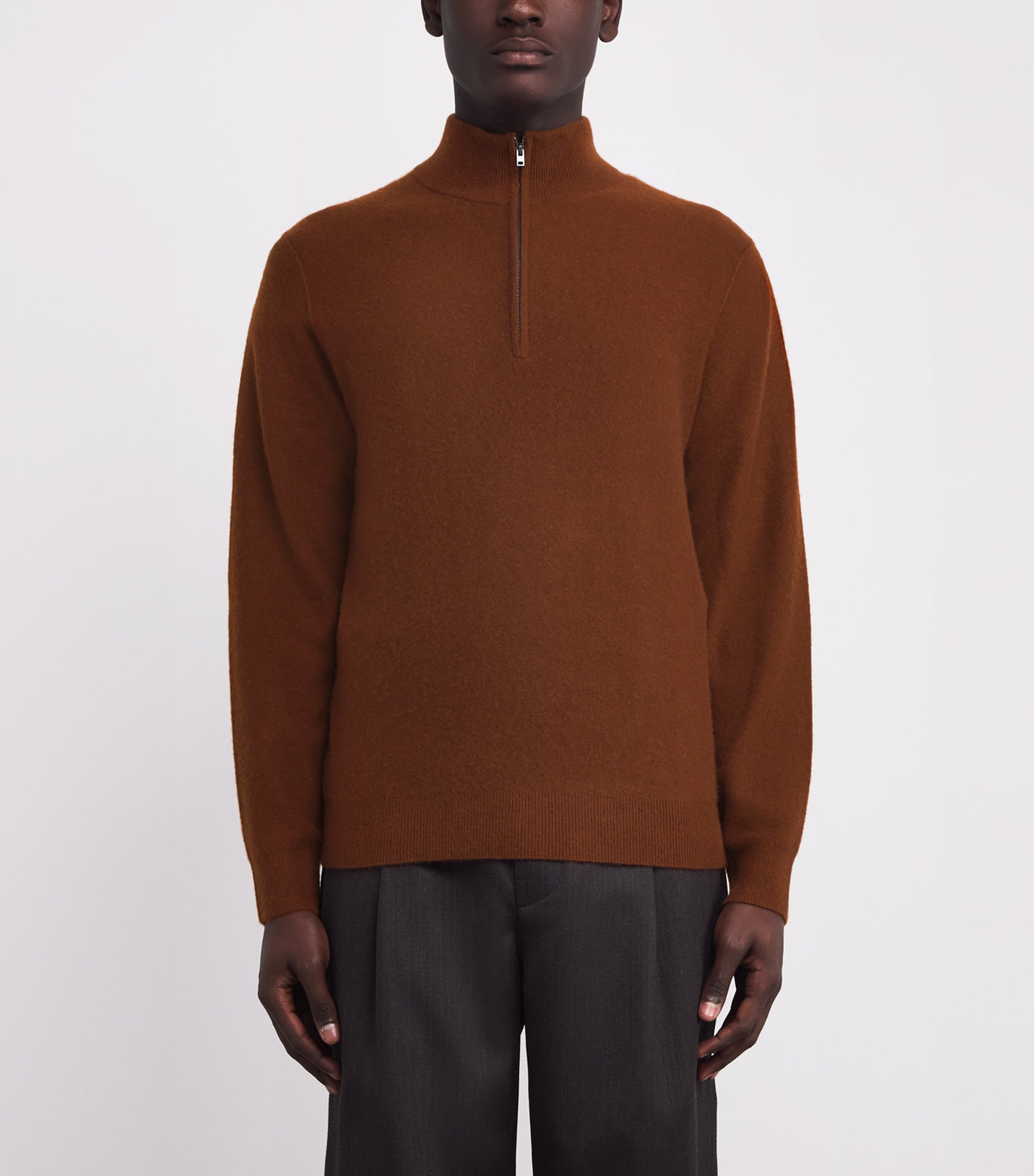 Cashmere Quarter-Zip Sweater 758COD COPPERHEAD Image 3