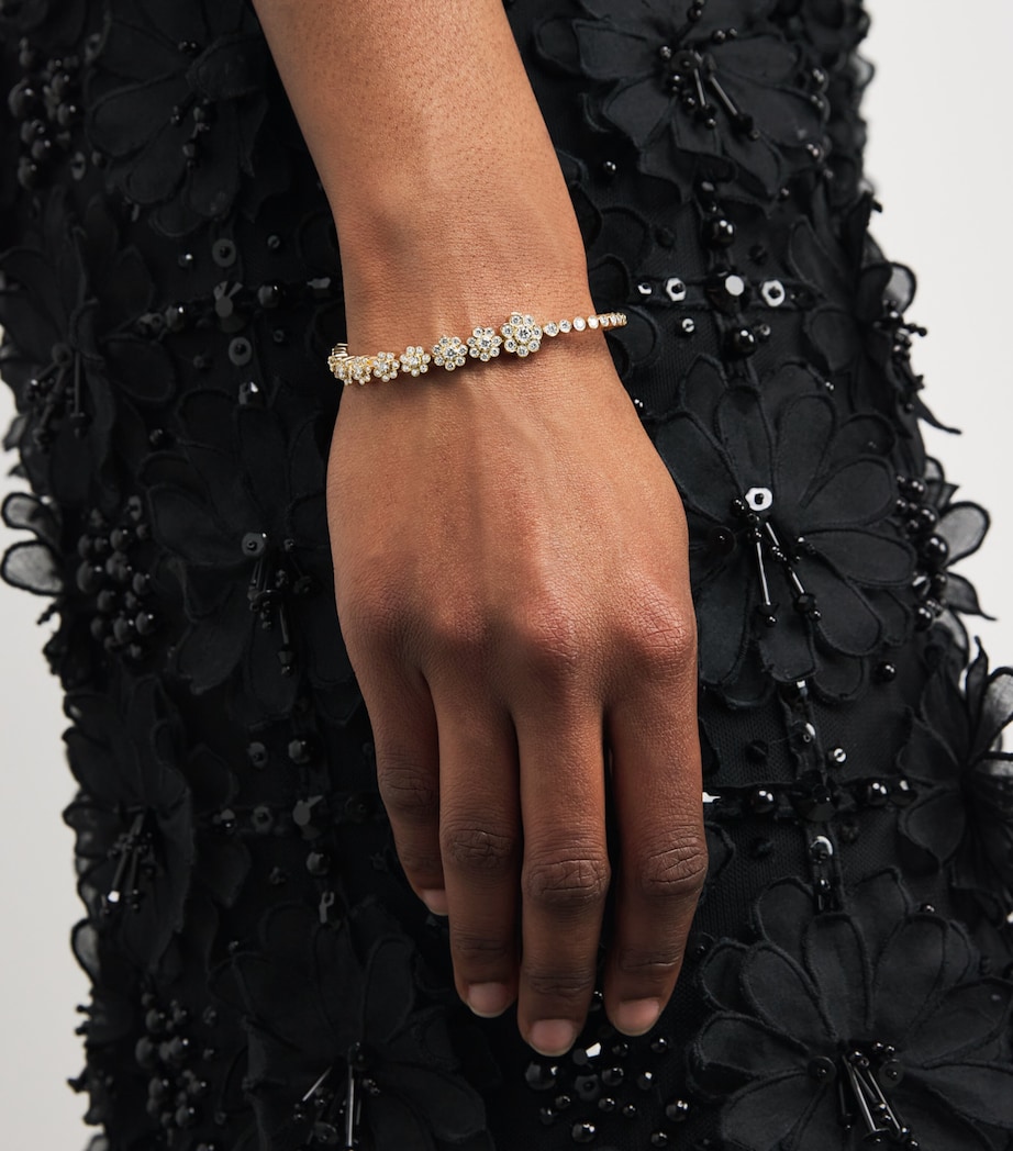 Yellow Gold and Diamond Fleur de Tennis Bracelet YELLOW GOLD Image 5