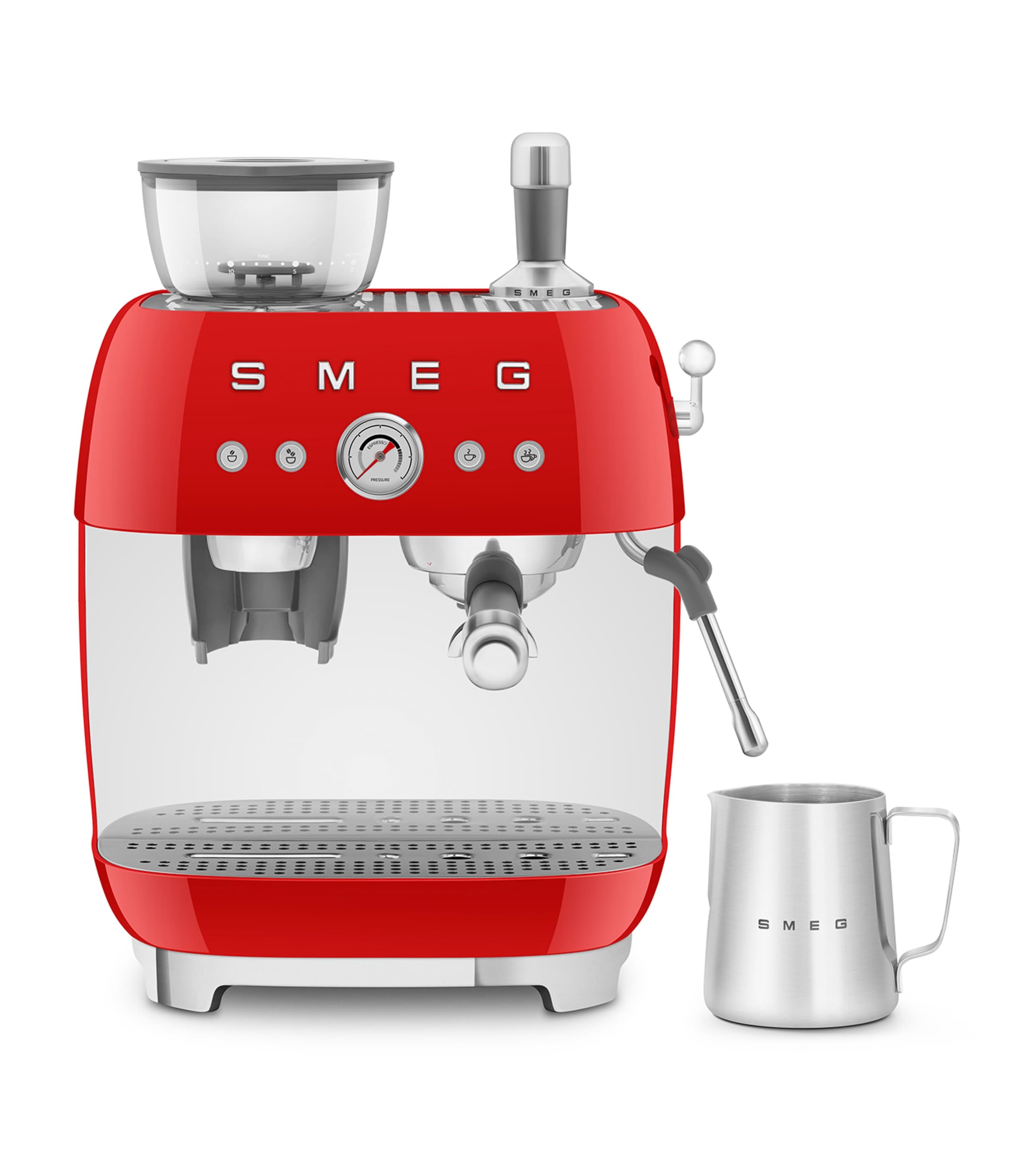 EGF03RDUK Espresso Coffee Machine with Grinder RED Image 8