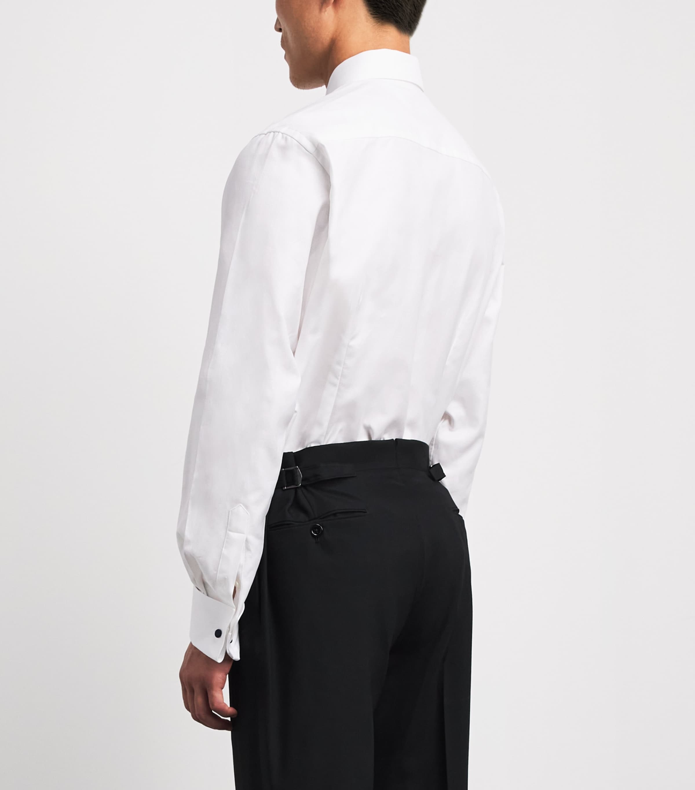 Eton Mens Cotton Hidden Placket Contemporary-Fit Shirt White Image 5