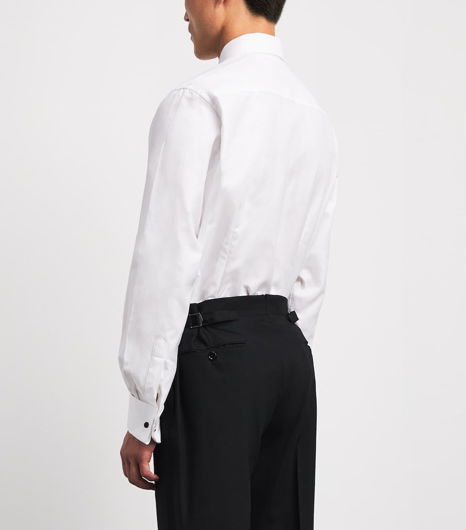 Eton Mens Cotton Hidden Placket Contemporary-Fit Shirt White Image 5