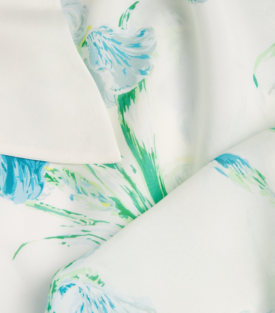 Silk Floral Amaya Samphire Robe SAMPHIRE Image 5