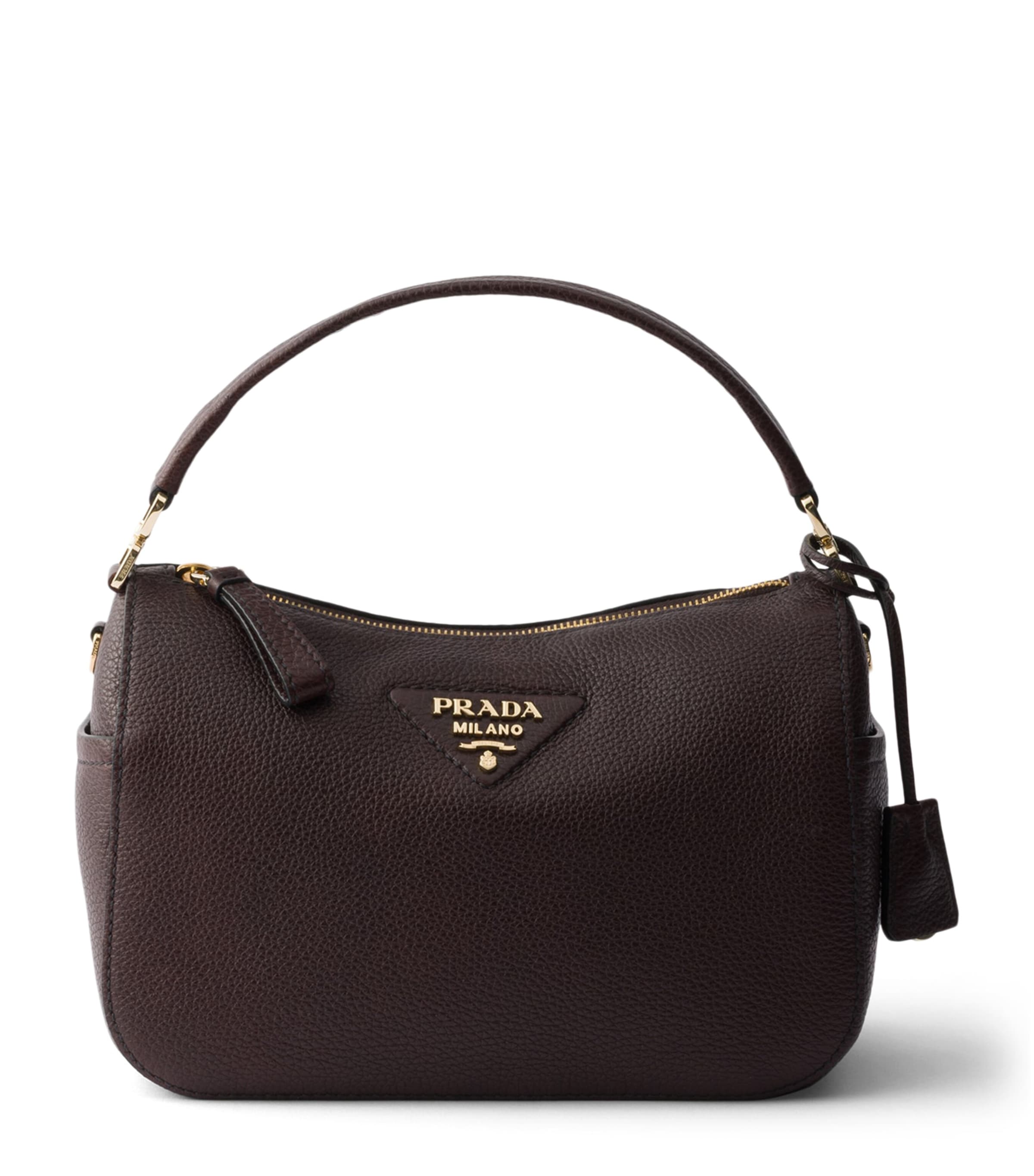 Prada Small Leather Shoulder Bag Brown Image 1