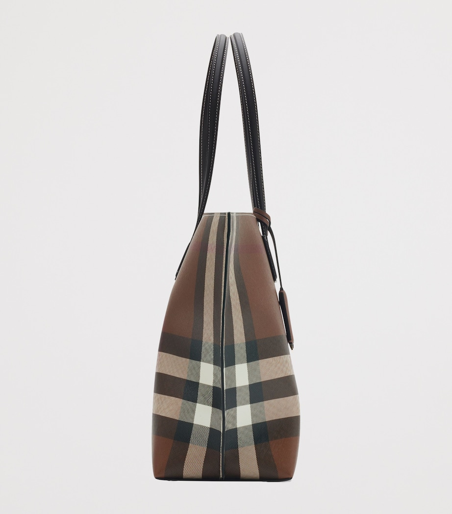 Medium Check Tote Bag DARK BIRCH BROWN Image 4