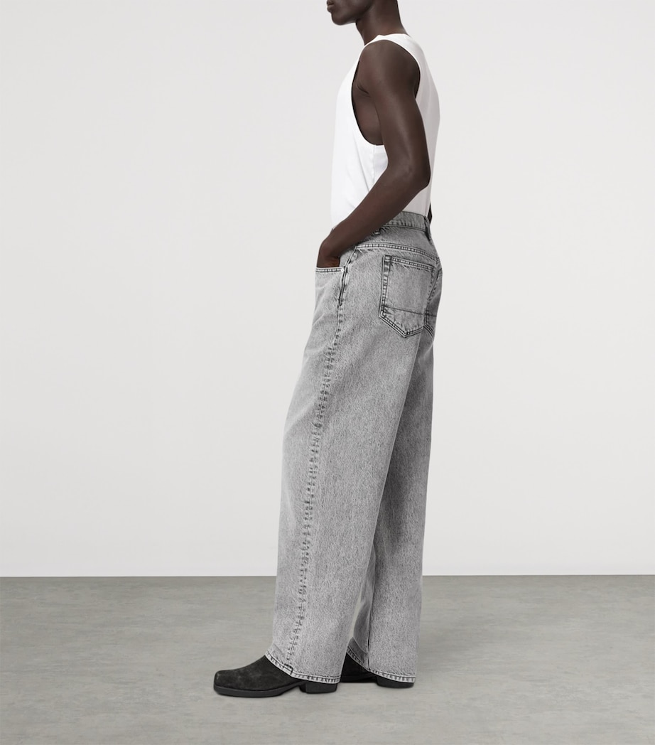 AllSaints Mens Rivet Slouch Tapered Jeans Washed Grey Image 6