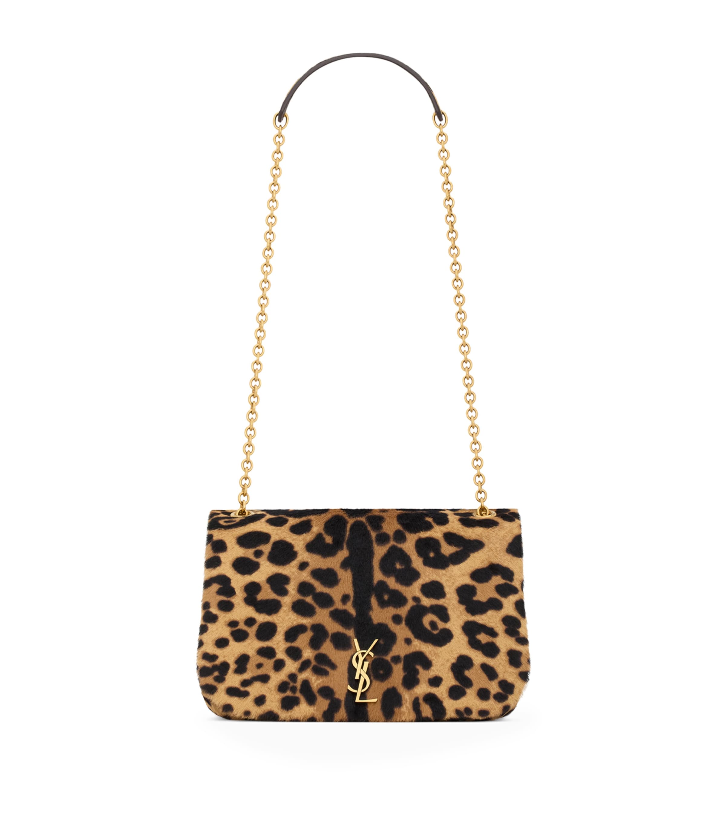 Saint Laurent Mini Jamie 4.3 Leopard Print Shoulder Bag In Brown