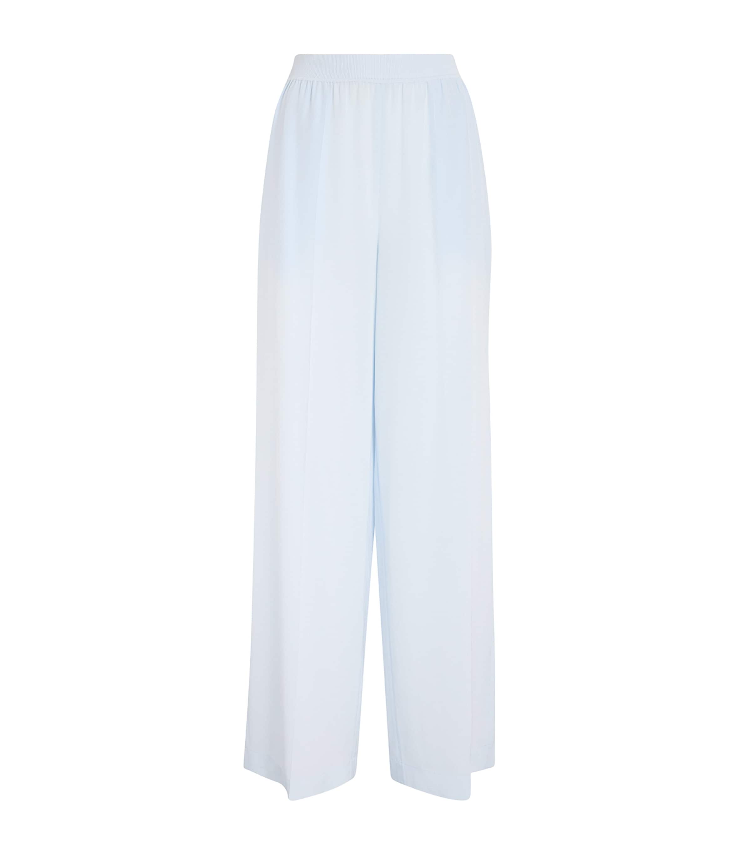 Joseph Silk Hulin Wide-leg Trousers In Blue