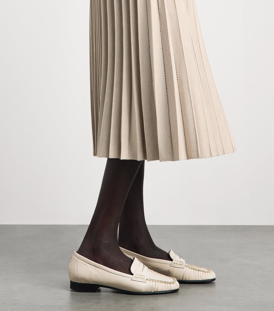 Agnona Womens Plissé Midi Skirt Beige Greige Image 3