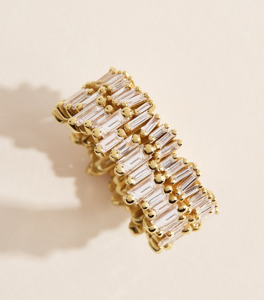 Suzanne Kalan Yellow Gold and Diamond Short Stack Ring (6.5) Yg/wd Image 3