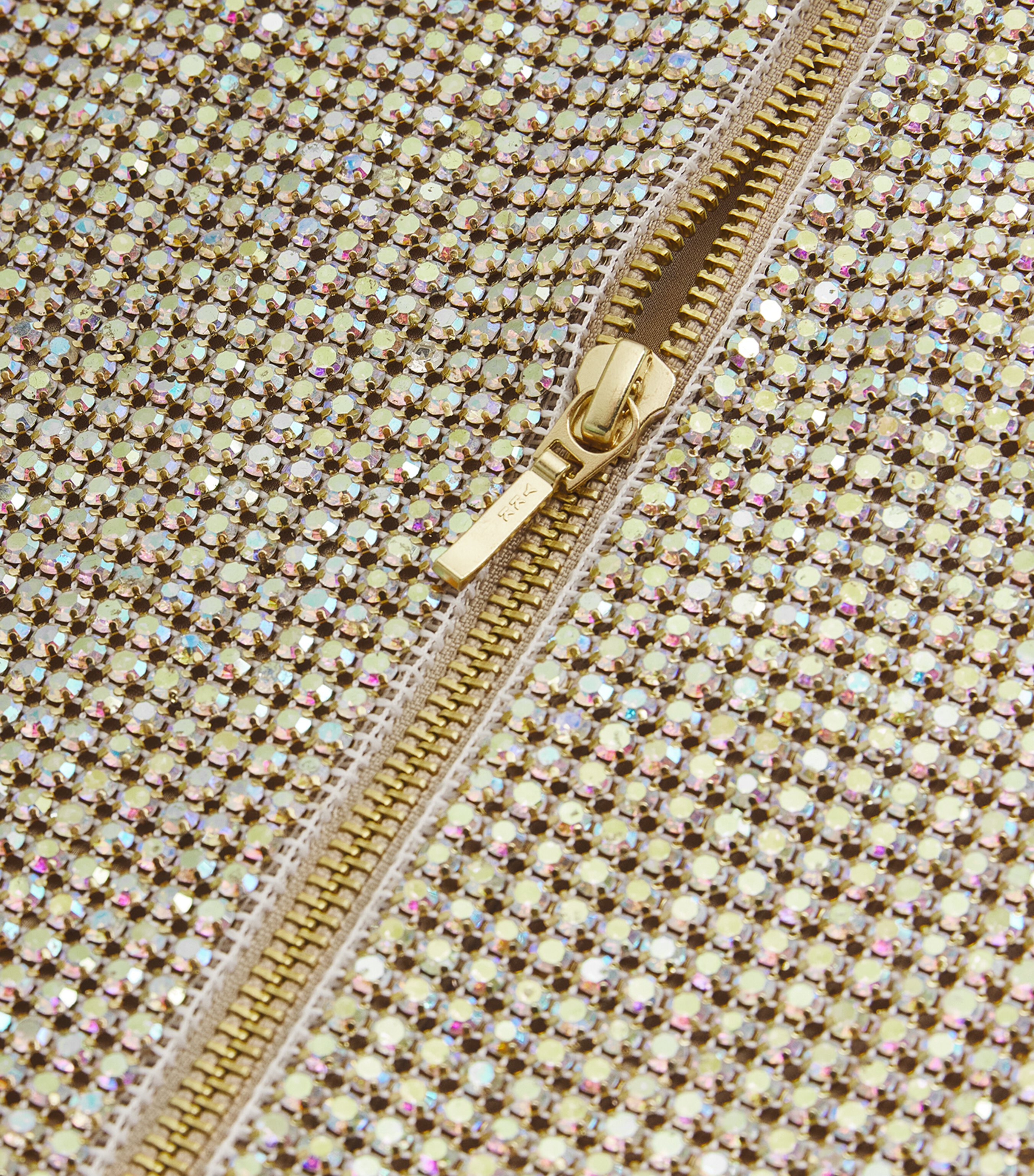 Crystal Embellished Thora Mini Dress GOLD / NUDE Image 5