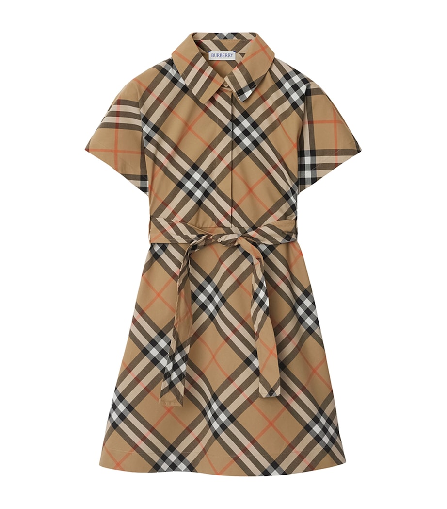 Cotton Check Shirt Dress (3-12 Years) SAND IP CHECK Image 1