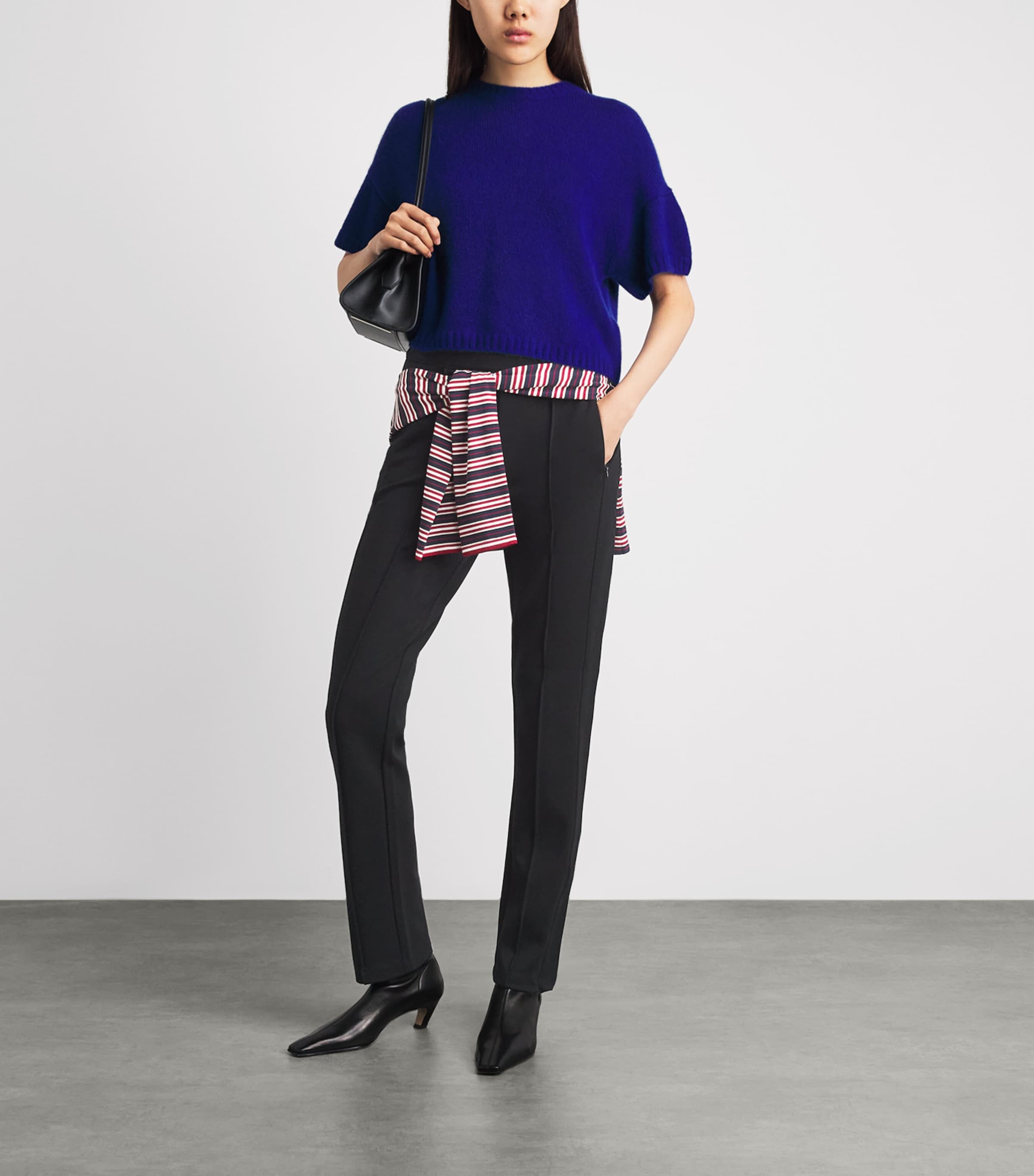 ME+EM Womens Zip-Hem Slim Trousers Black Image 2