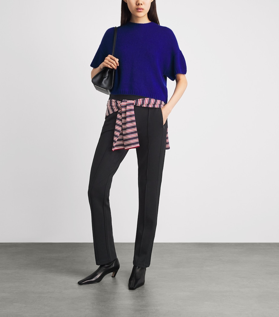 ME+EM Womens Zip-Hem Slim Trousers Black Image 2