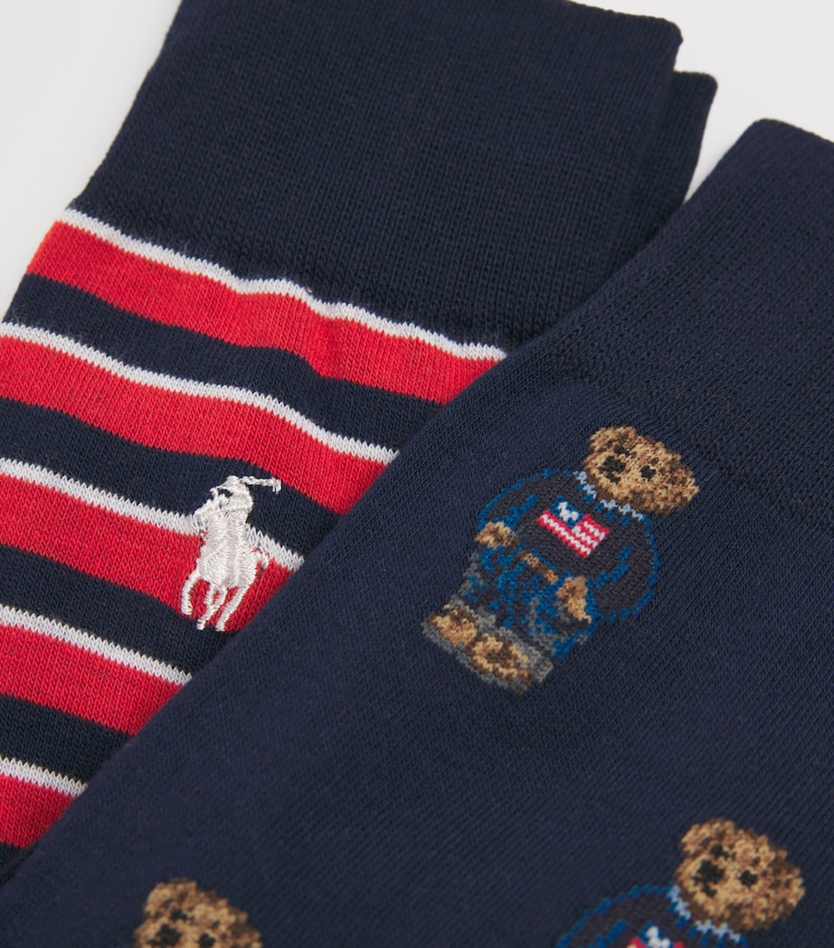 Polo Bear Socks (Pack of 2) 2PK NAVY BEAR/STRIPE Image 2