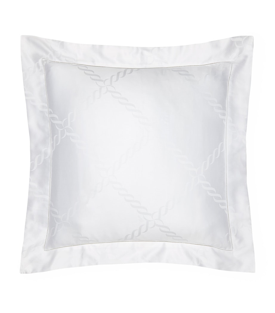 Treccia Square Pillowcase (65cm x 65cm) WHITE Image 1
