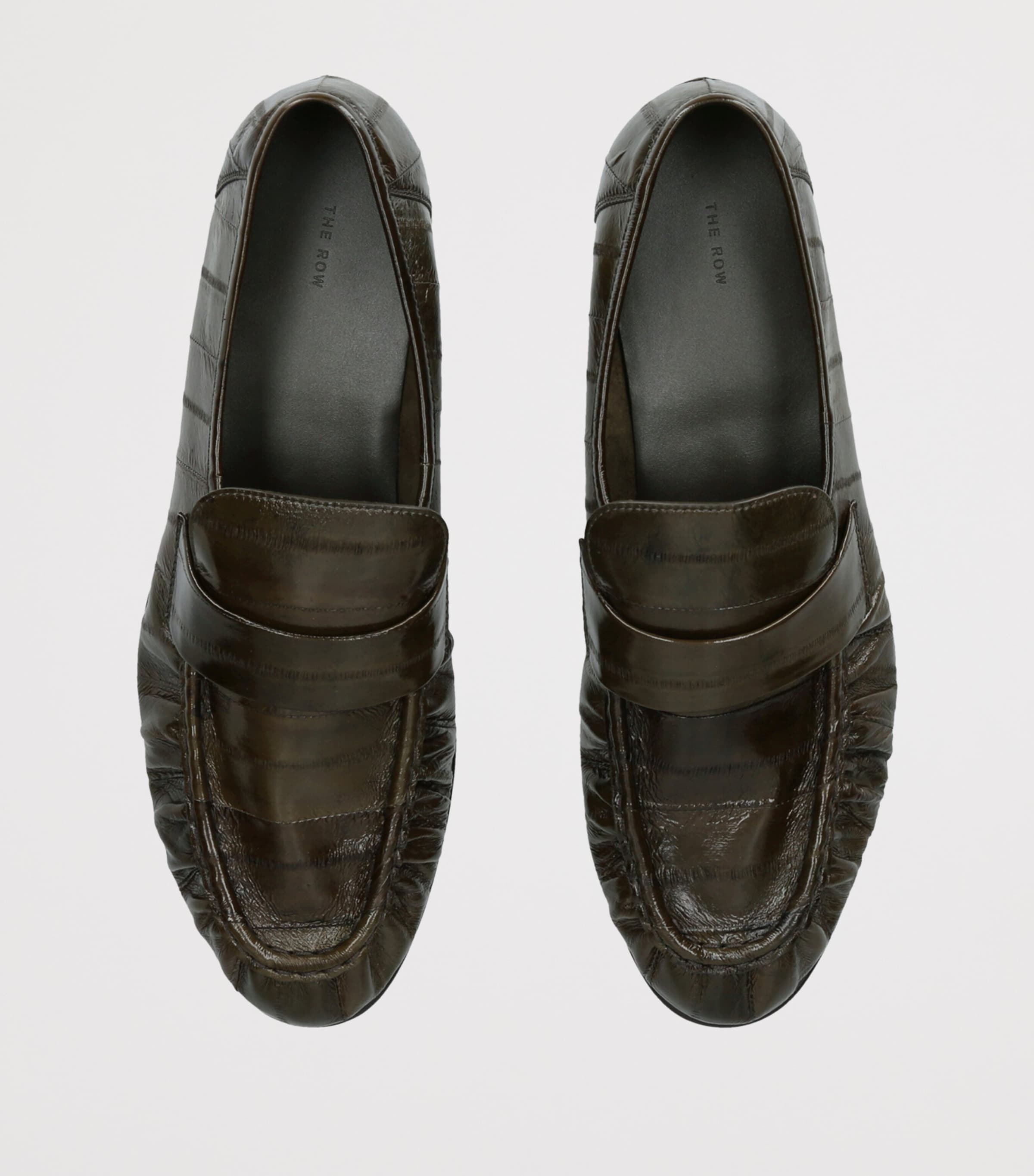 The Row Soft Eel Loafers Khaki Image 3