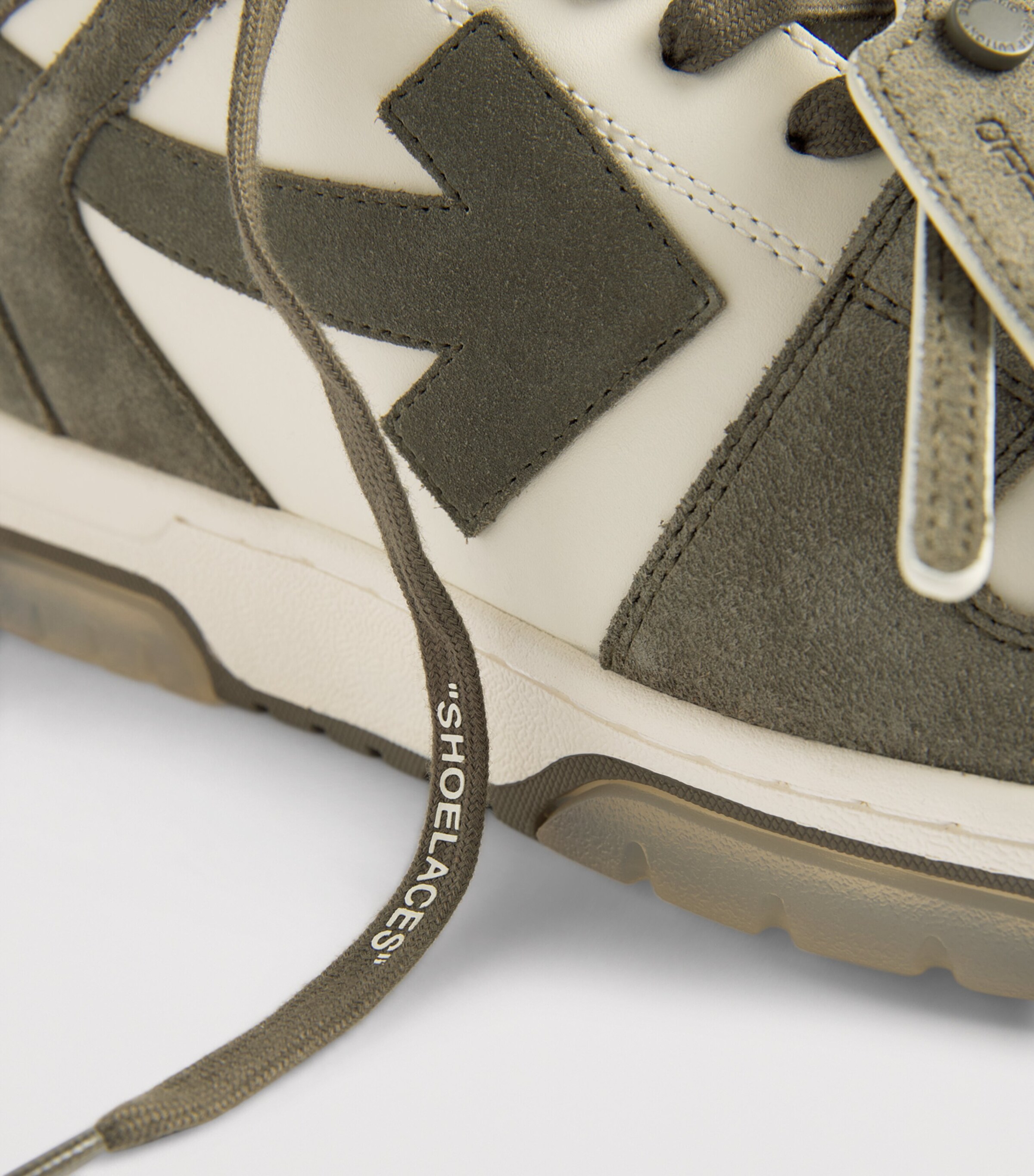 Off-White Suede Out of Office Sneakers Grey Mid Image 7