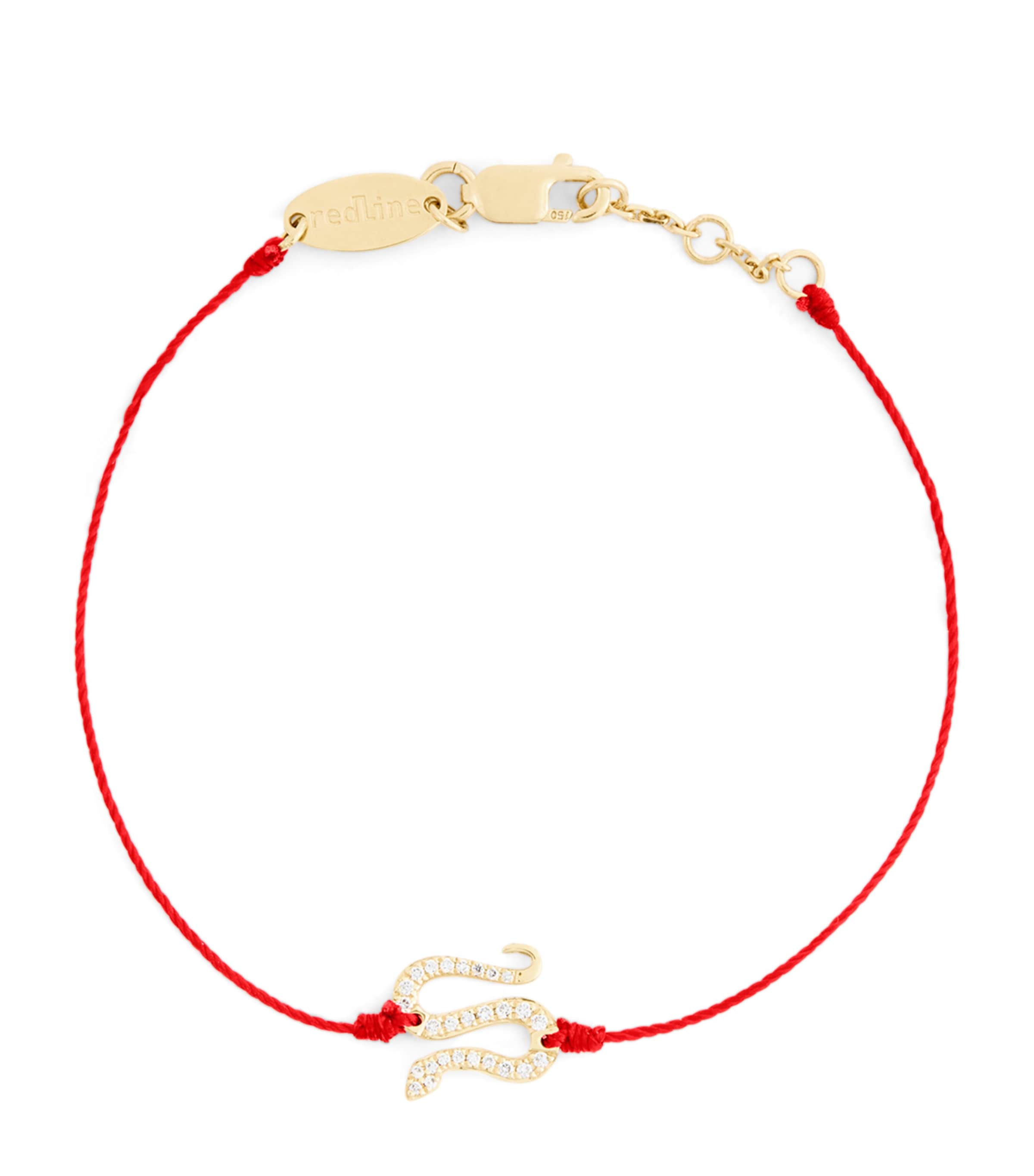 Redline Yellow Gold And Diamond Snake String Bracelet In Gold