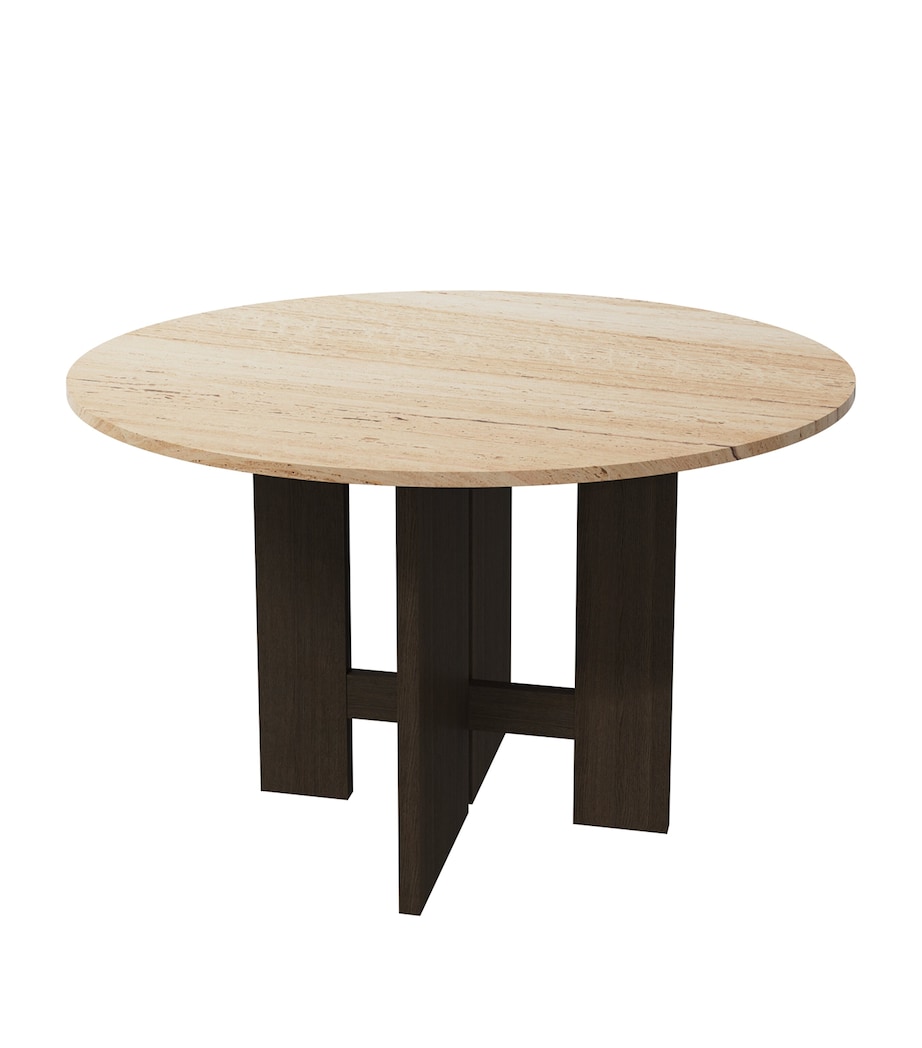 BoConcept Travertine Axo Round Dining Table Travertine/drk Oak Image 1