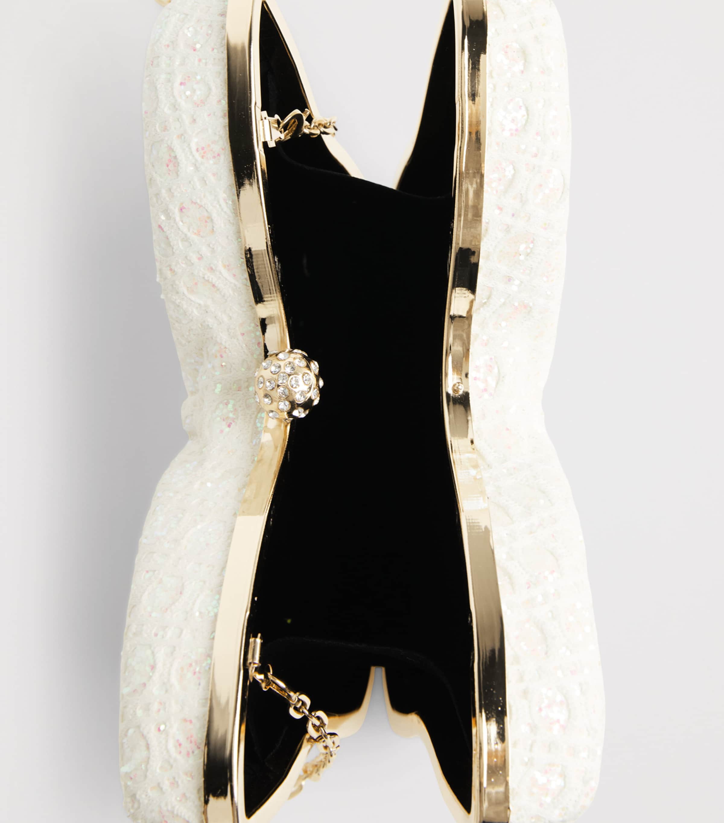 David Charles Embellished Butterfly Clutch Bag L Ivory Image 3