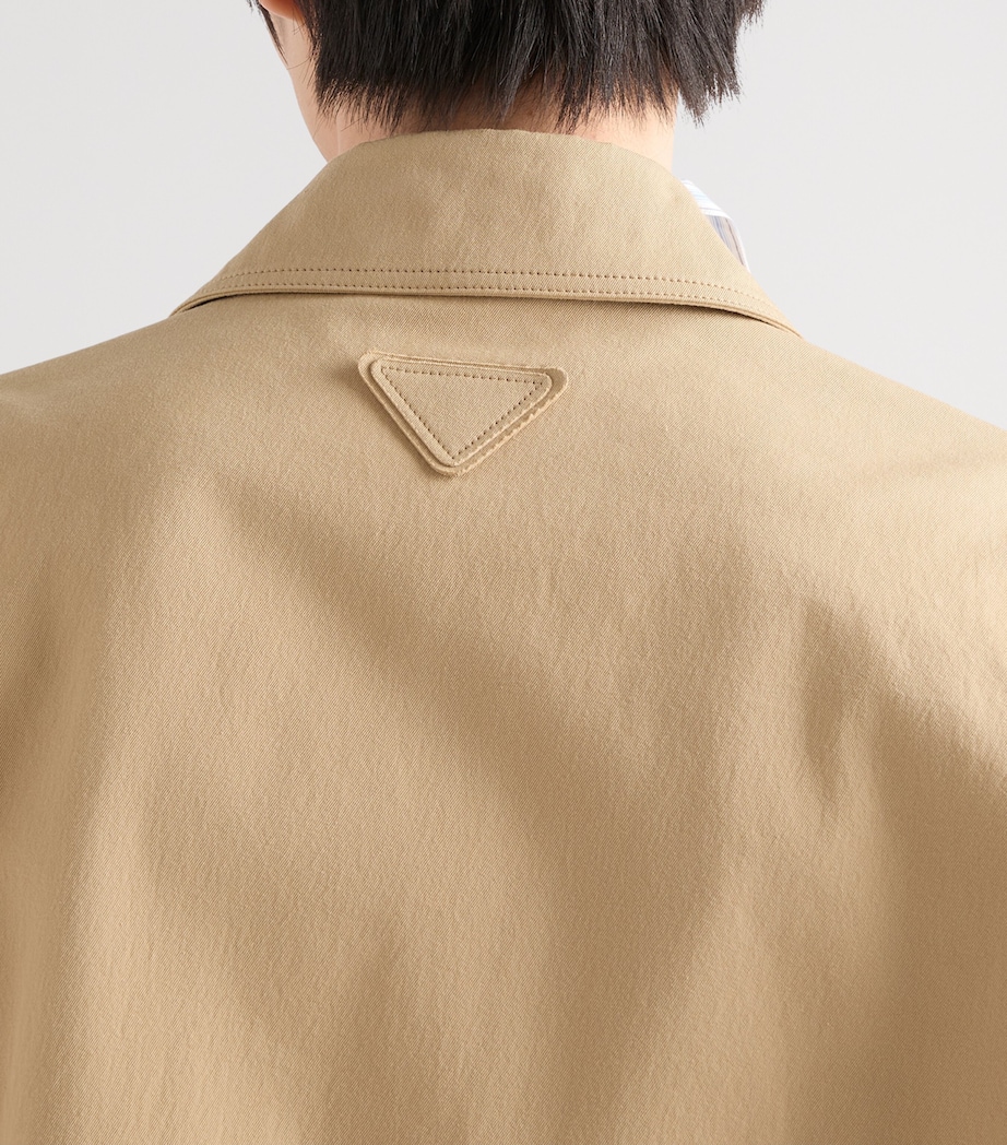 Prada Mens Cotton Collared Jacket Neutral Image 6